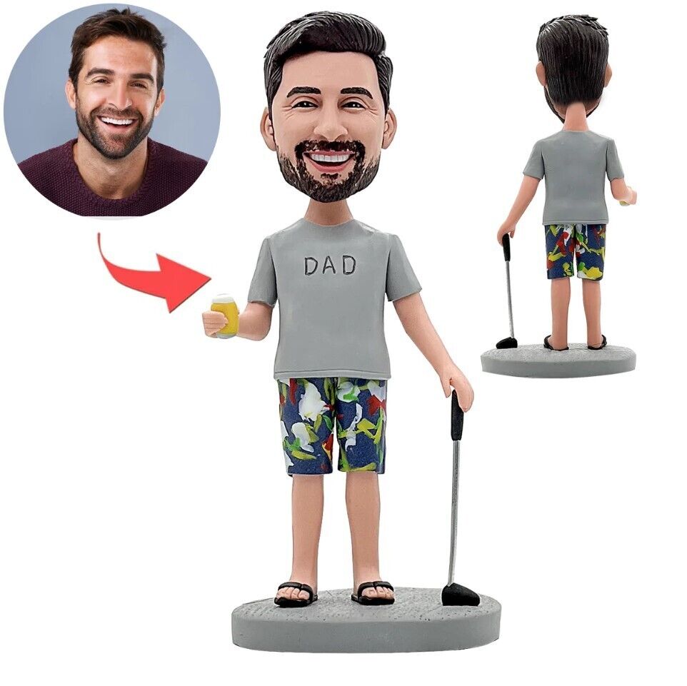 Mini Dad Statue - Personalized Bobblehead Gift - Handcrafted Dad Bobblehead