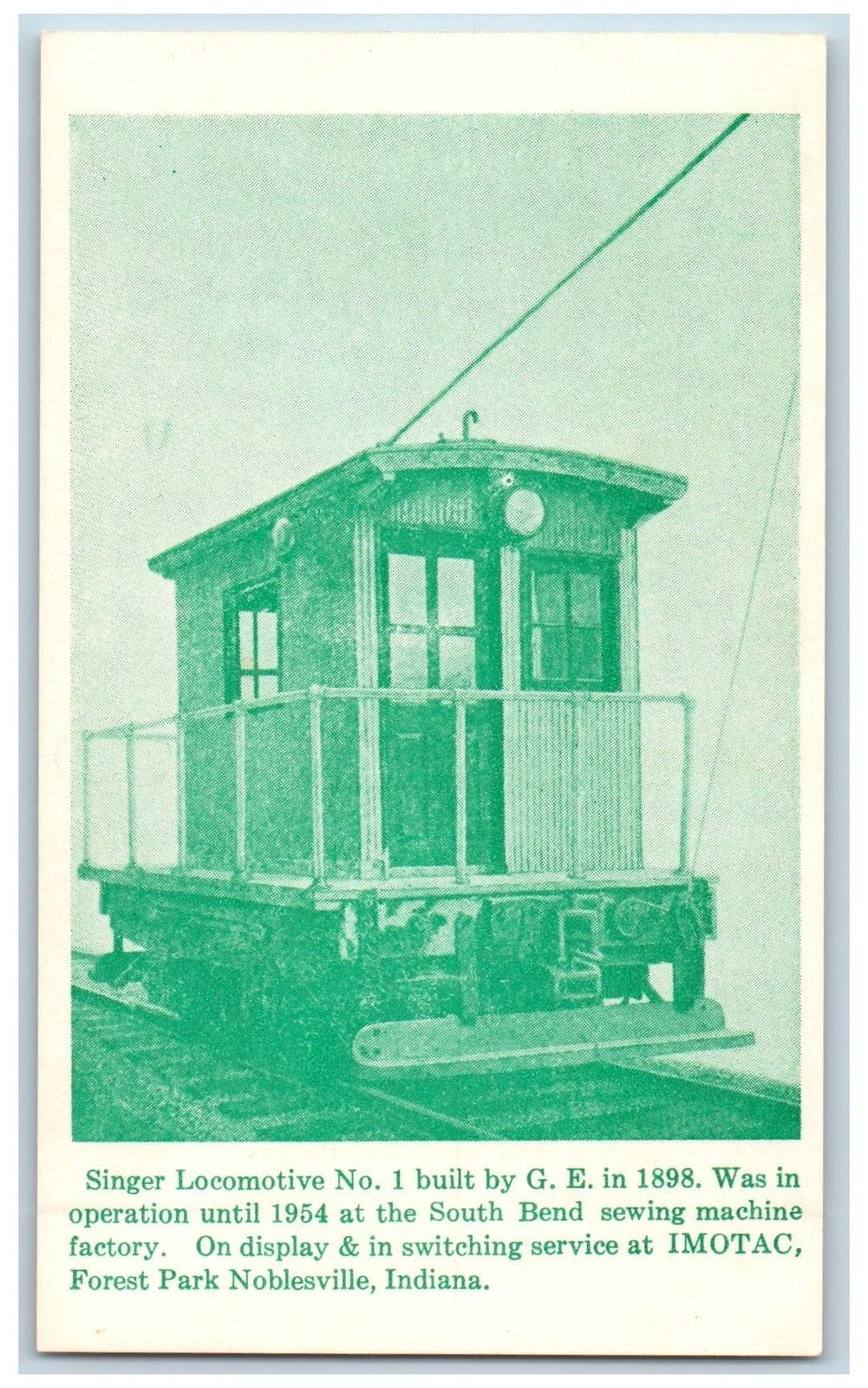 Noblesville Indiana IN Postcard Singer Locomotive No.1 Indiana Museum c1960's