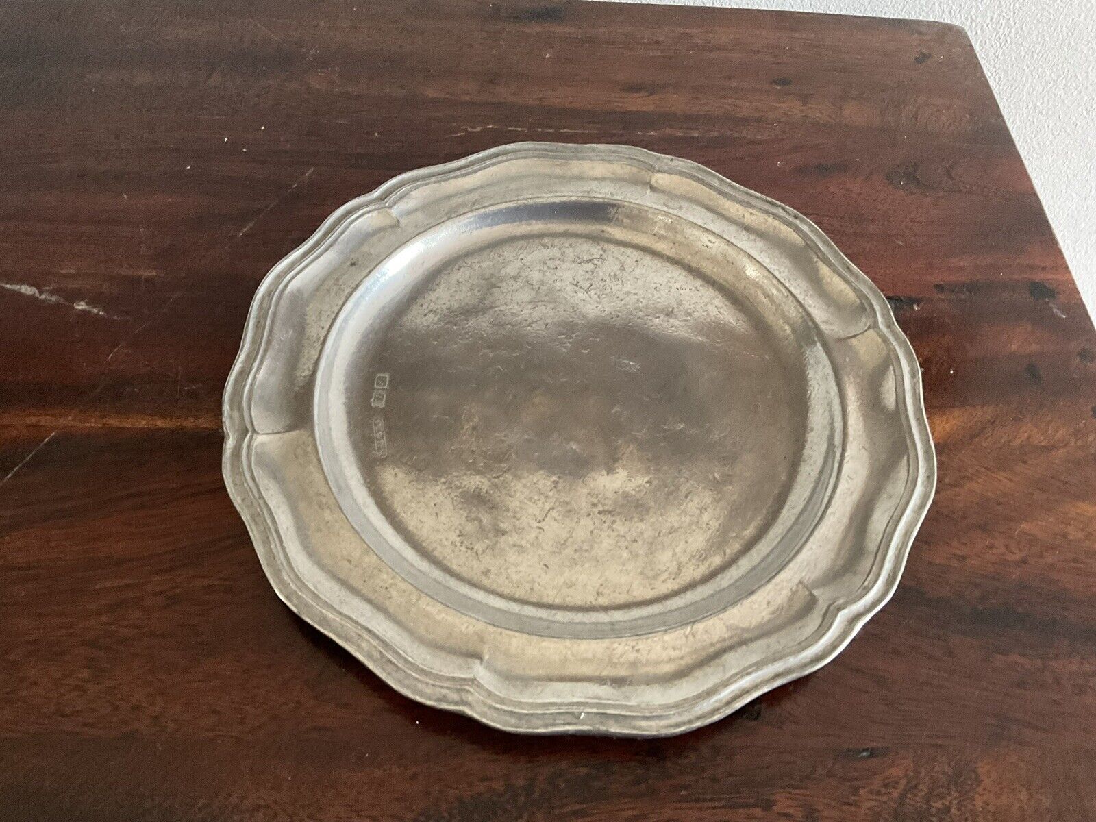 lovely antique/Vintage Pewter plate - hallmarked