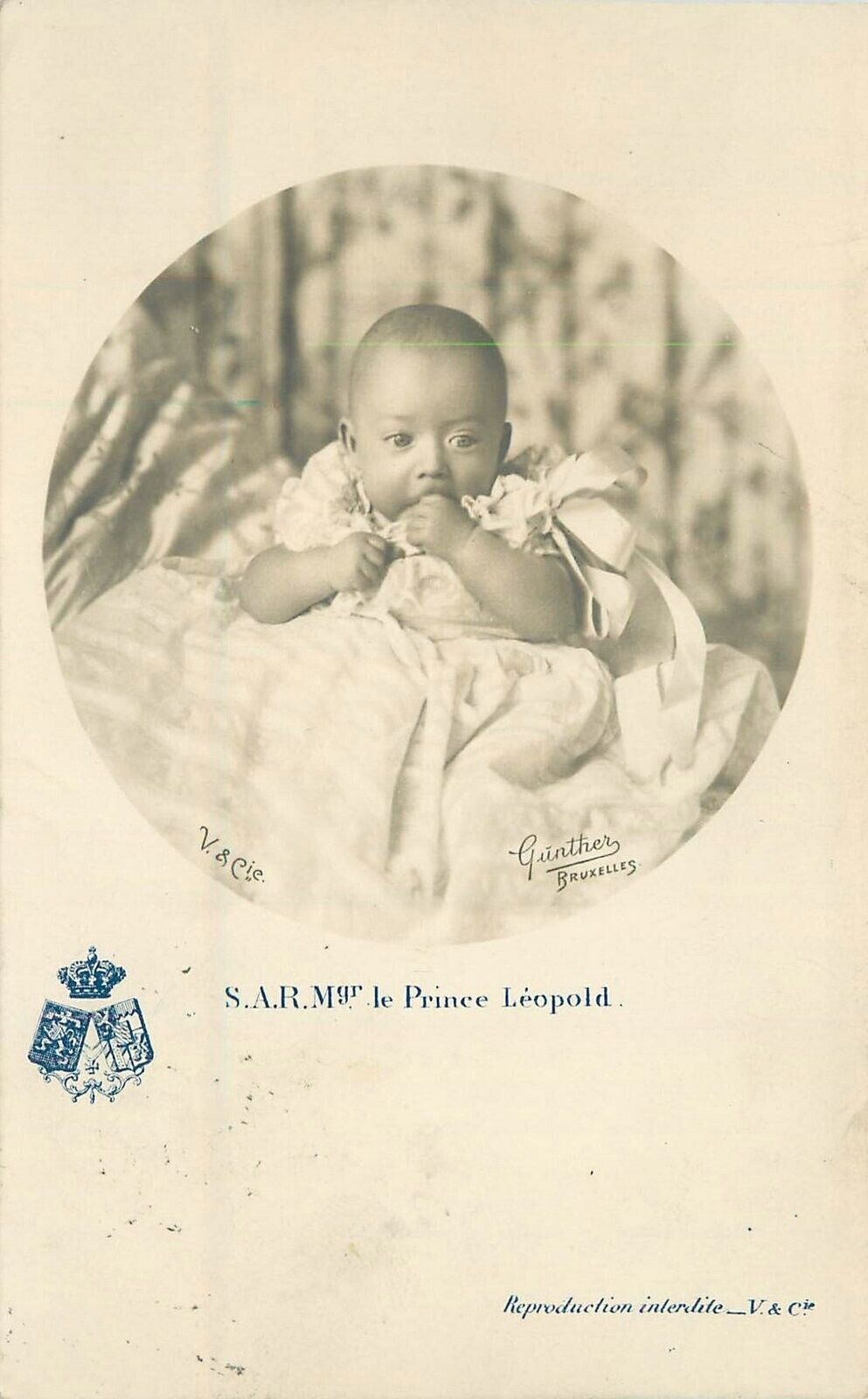 Postcard RPPC 1909 Belgium Prince Leopold infant royalty undivided 23-11513