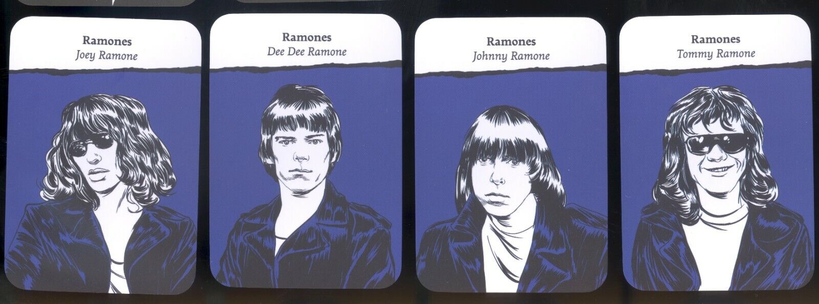 Ramones Complete Card Set of 4 Mint 2018 Johnny Dee Dee Tommy Joey Punk Rock