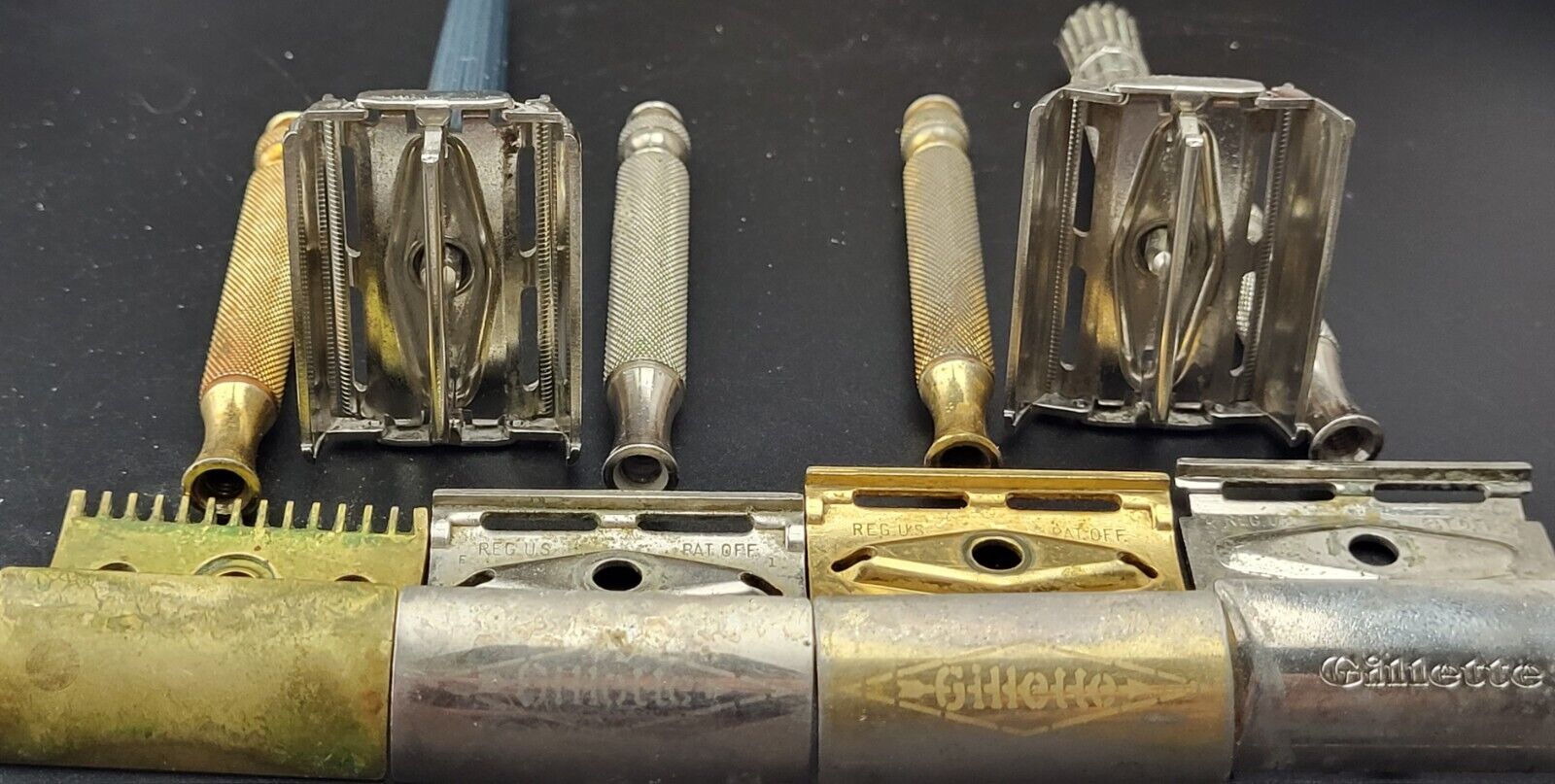 Lot of 6 Antique/Vintage Gillette Safety Razors 1900s-1960s