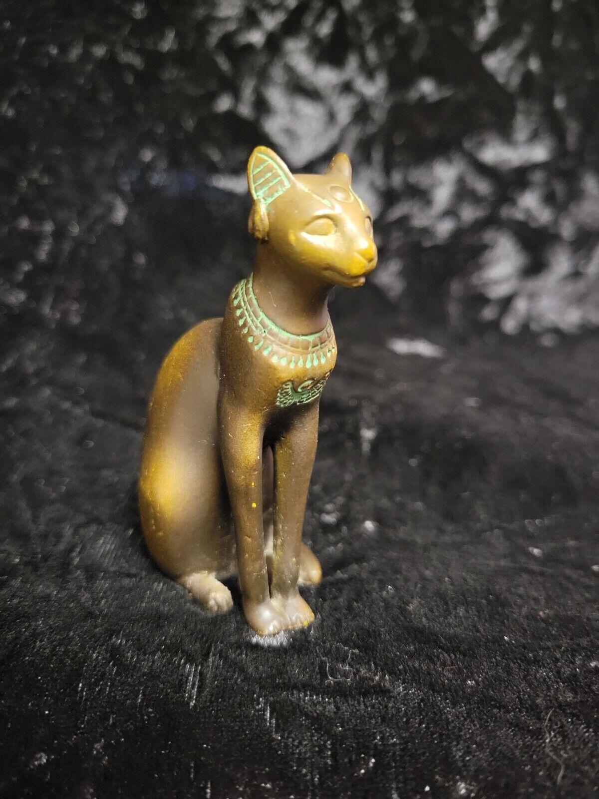 The Franklin Mint Curio Cabinet Egyptian Style Brass Cat 1989 Vintage
