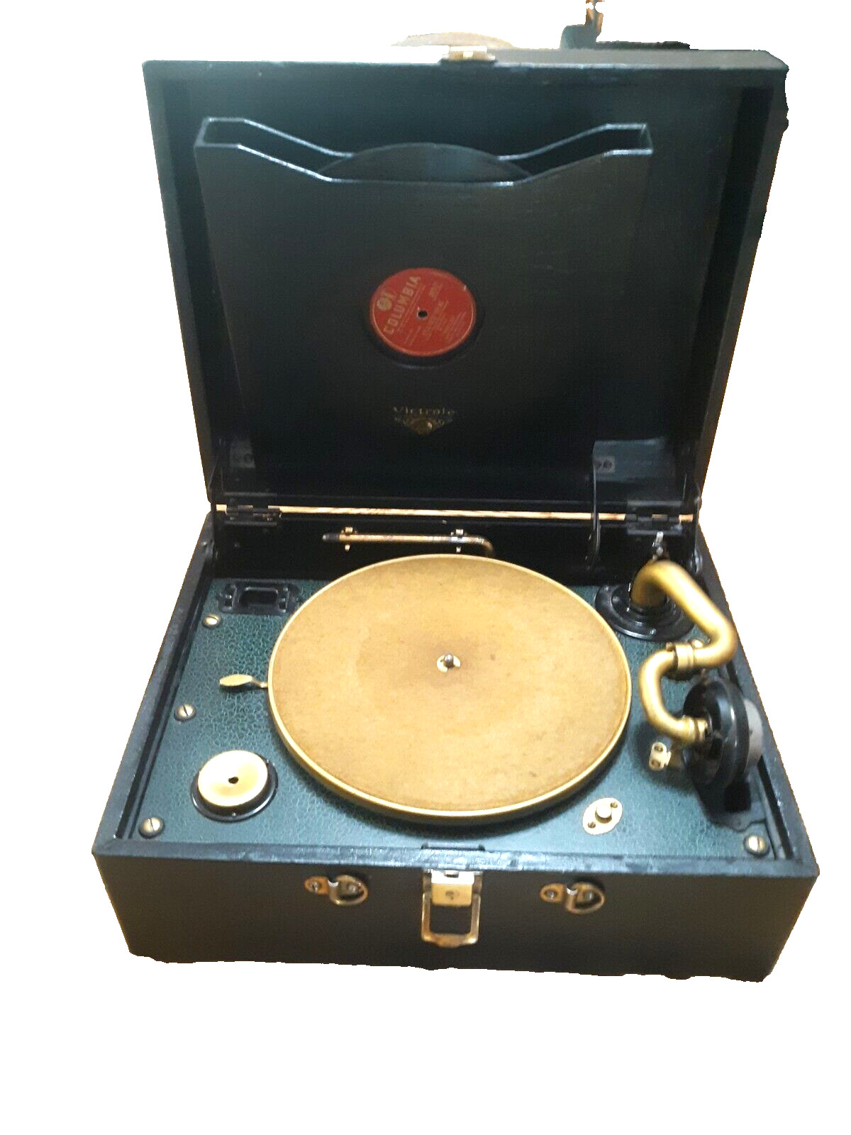 Excellent Cosmeticly & Working 1920\'s Victor Portable Handcrank 78 RPM Phono VV2