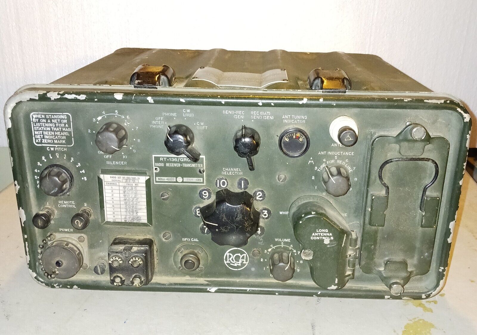 SCARCE RCA RT-136/GRC-13 U.S. NAVY/MARINE CORPS RADIO #47