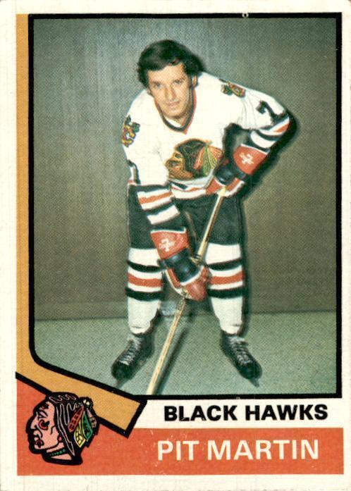 1974-75 Topps #58 Pit Martin Chicago Blackhawks Vintage Original