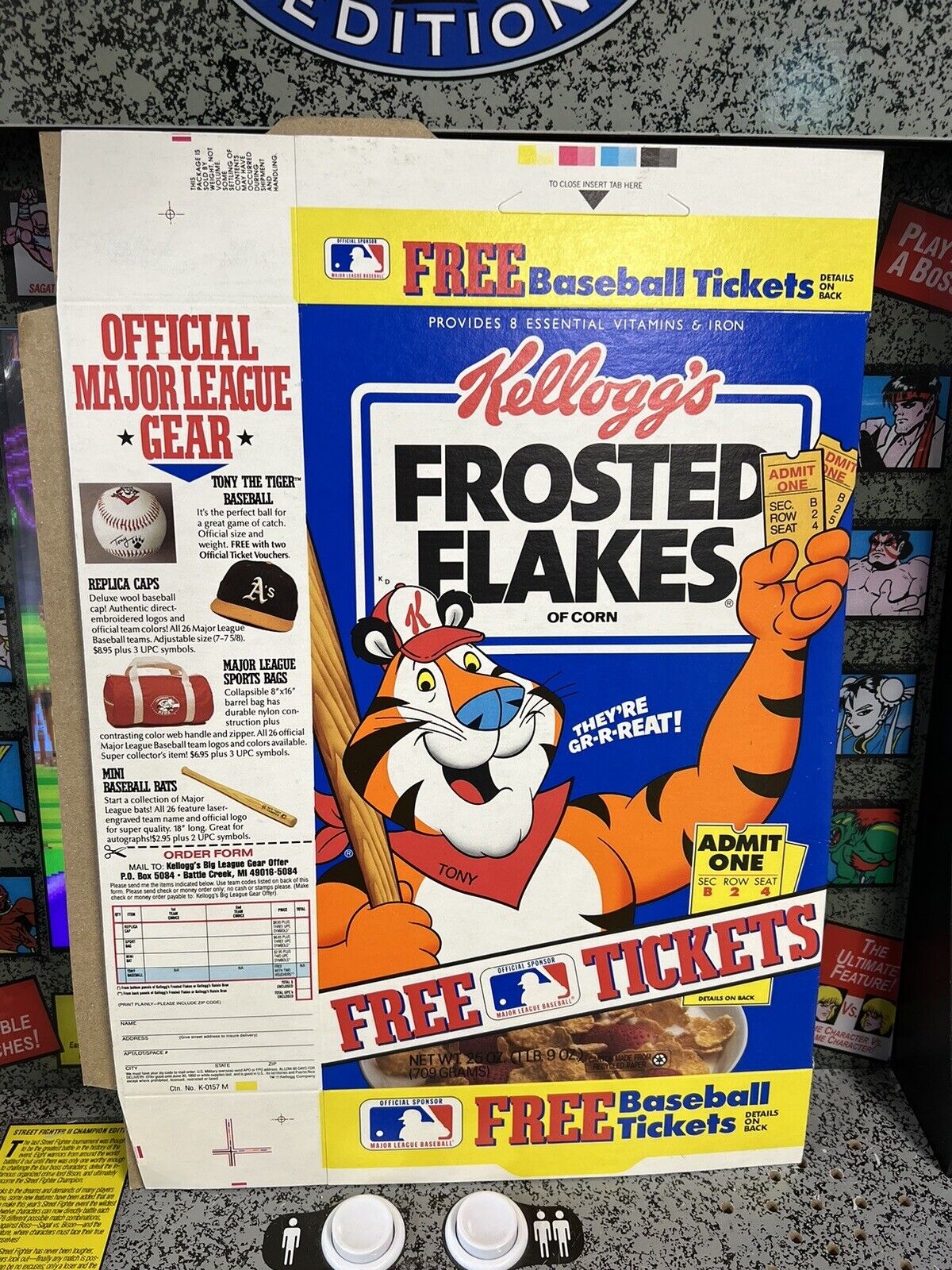 1992 Kellogg’s Frosted Flakes MLB Ticket Offer Cereal Box Empty