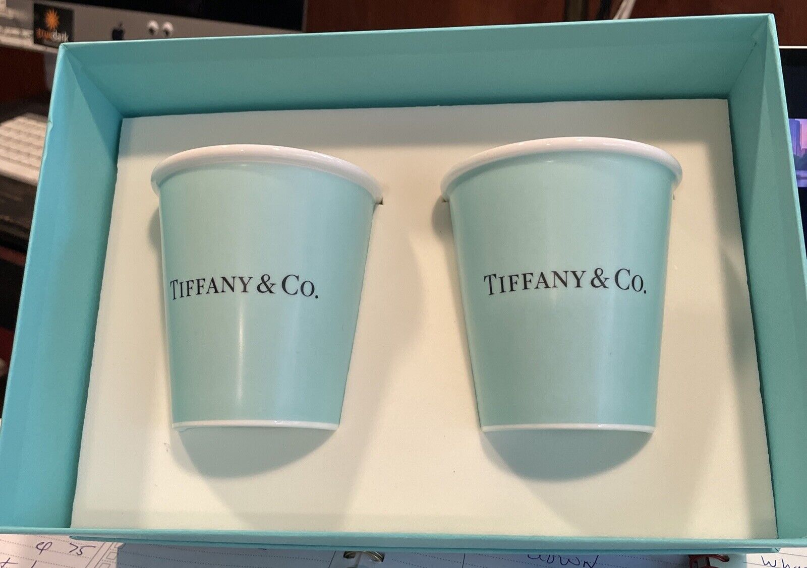 Tiffany Blue Coffee Cup 2ppc
