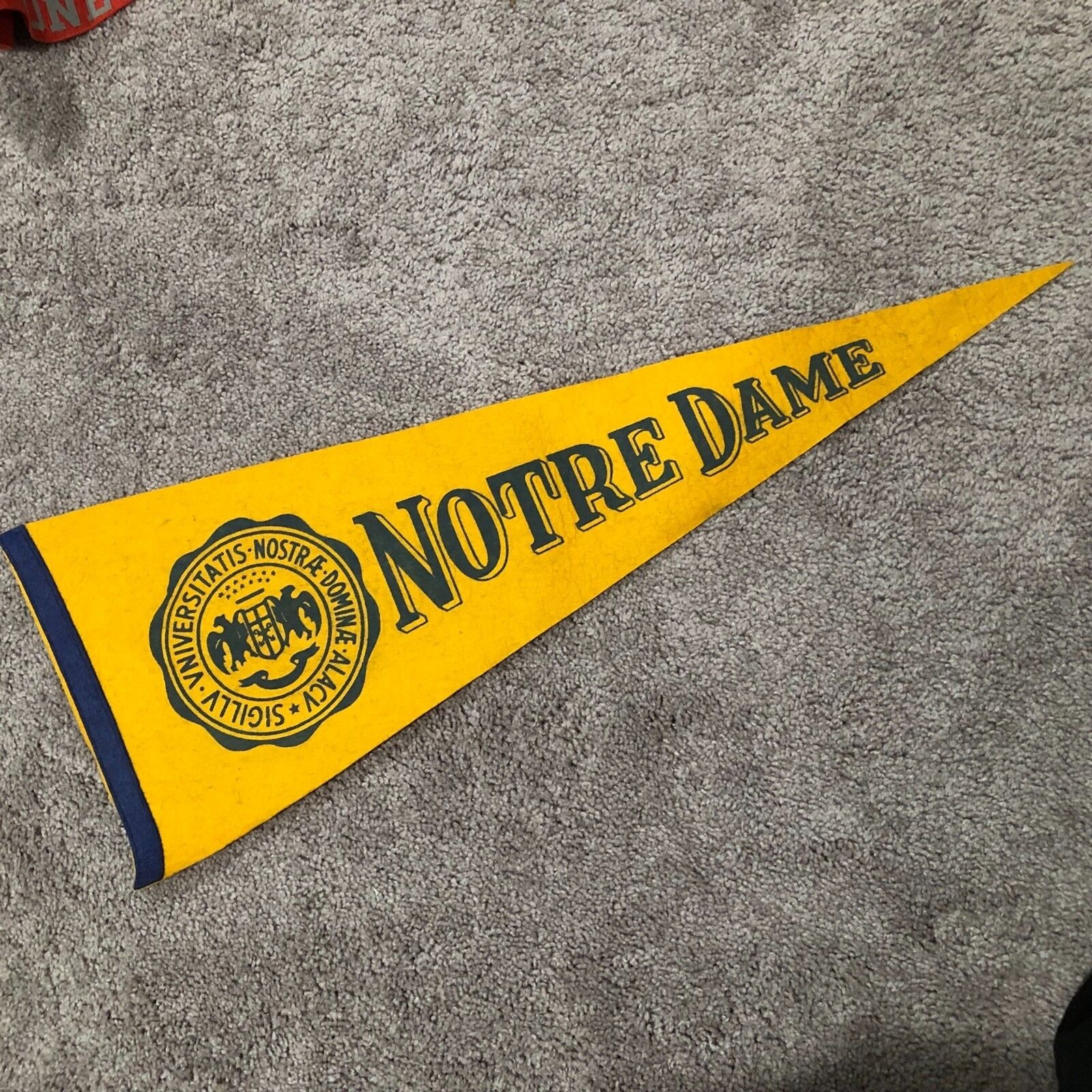 1950s Antique Notre Dame Pennant Flag 27\