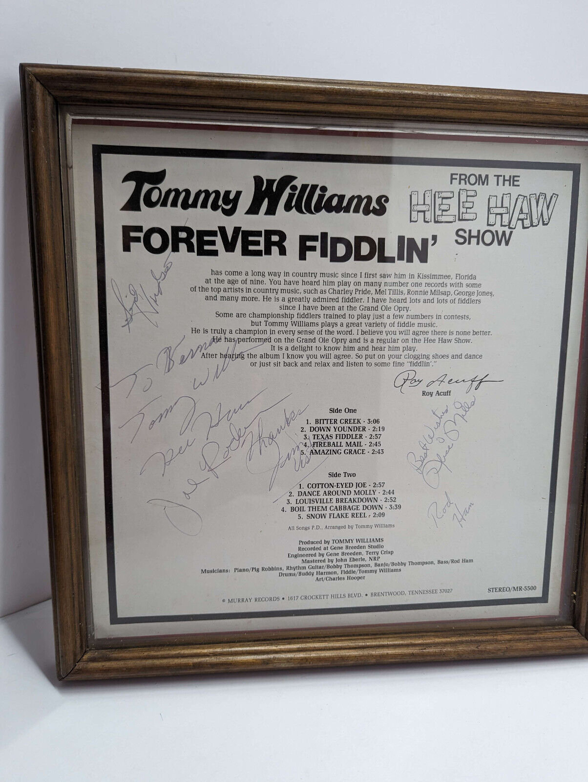 TOMMY WILLIAMS from the Hee Haw TV Show FOREVER FIDDLIN\' vinyl LP SIGNED