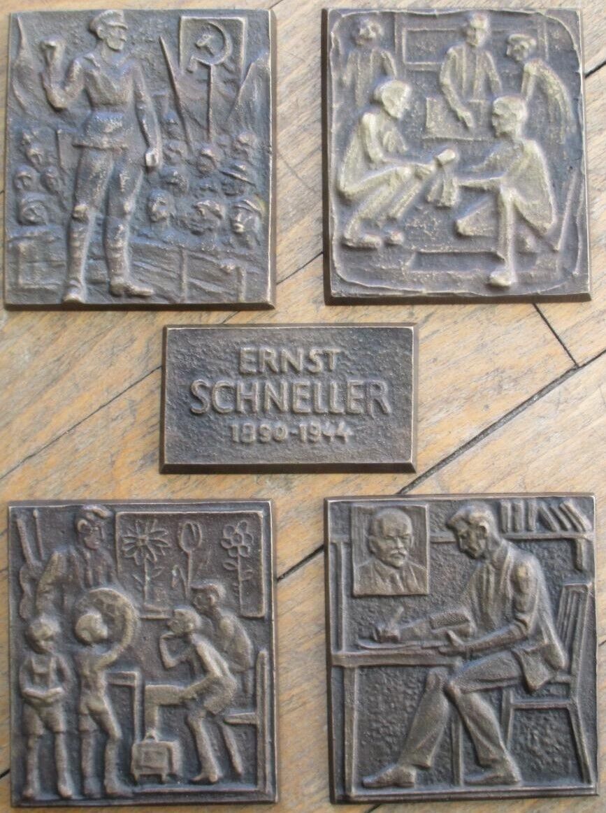 Ernst Schneller 1940s Five Bronze Works, School Teacher Communist Anti Nazi WWII