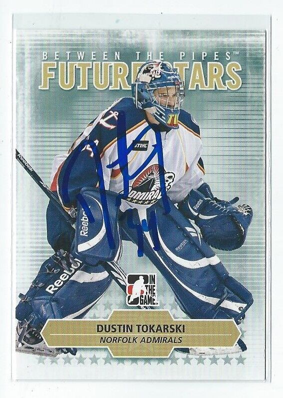 Dustin Tokarski Signed 2009/10 Between The Pipes Future Stars Card #11