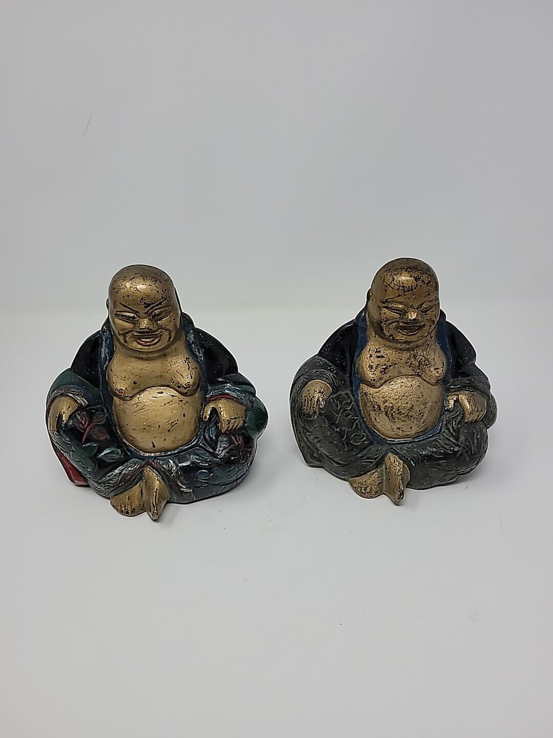 Laughing Buddha Copper Bookends 