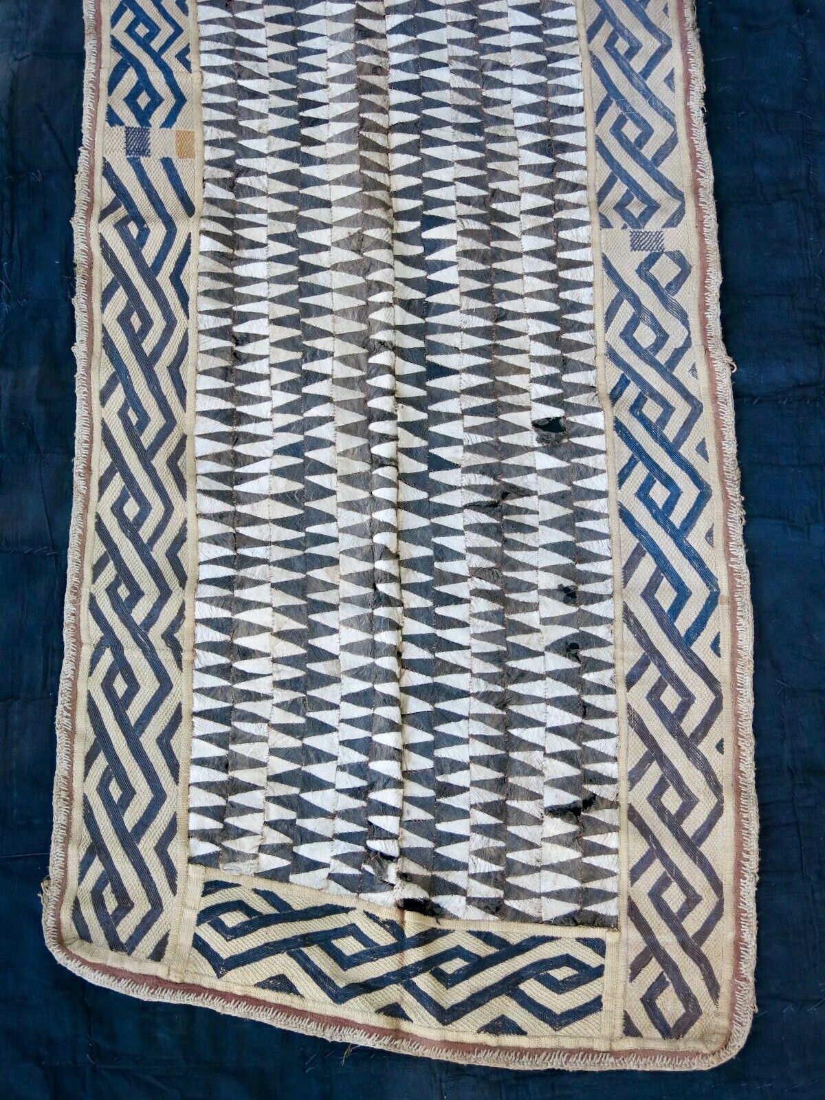 Fabulous Old Kuba Bark Cloth Textile AFRICAN Tribal Man's Royal Overskirt