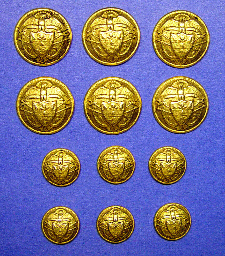 Set of 12 BOSTON PROPER Gold Tone metal replacement buttons Good Used Condition