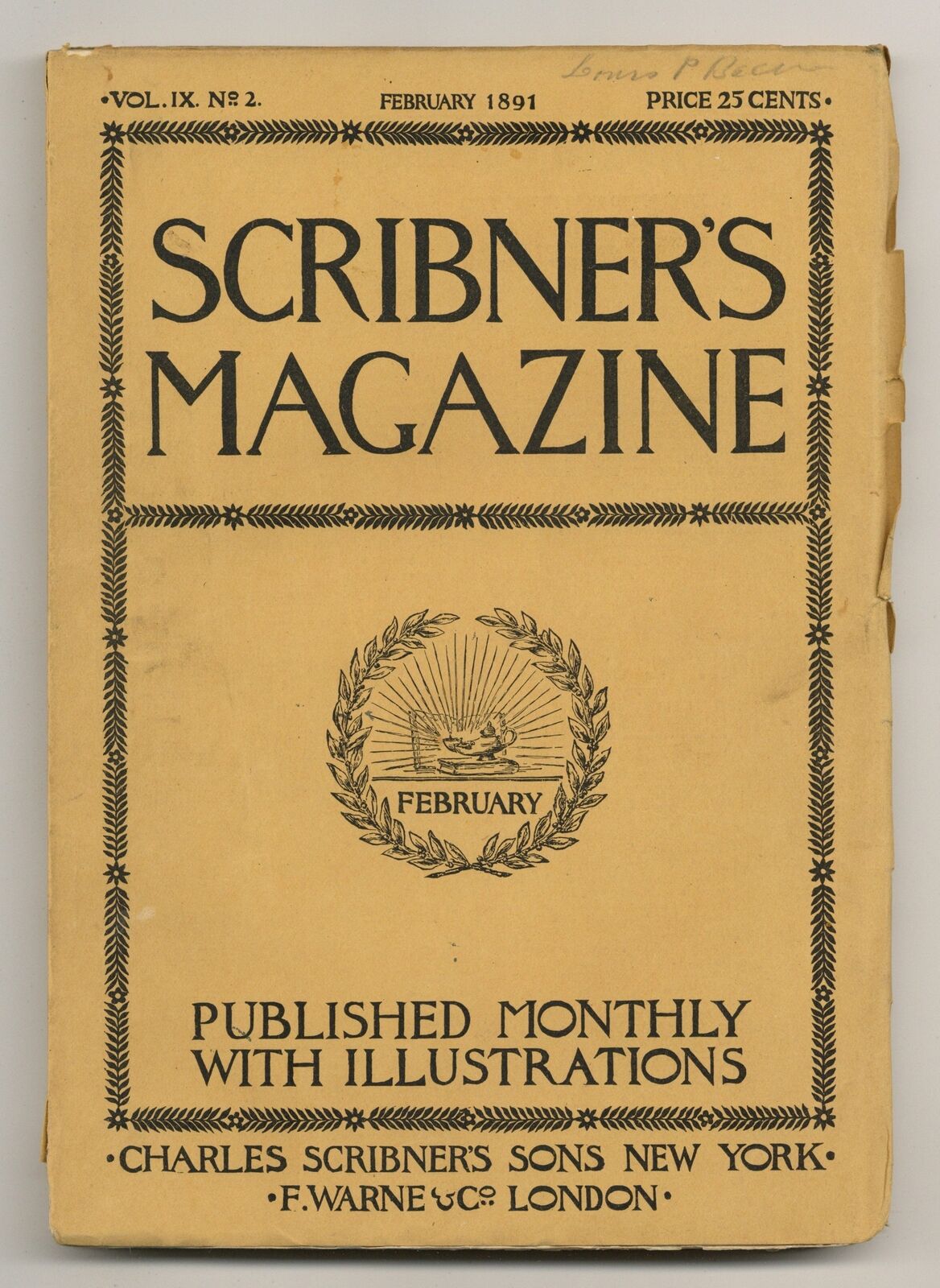 Scribner's Magazine Feb 1891 Vol. 9 #2 GD/VG 3.0
