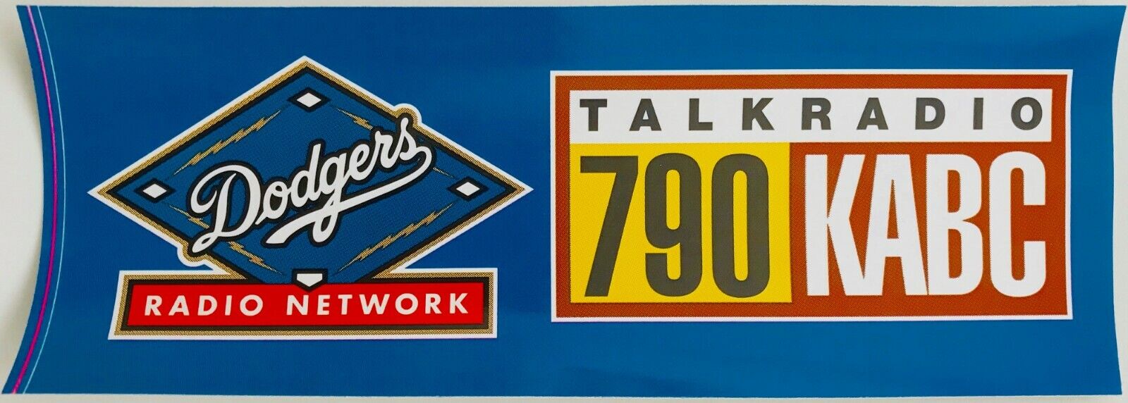 NEW LA DODGERS Los Angeles KABC 790 AM Talk Radio Network Bumper Decal Sticker 