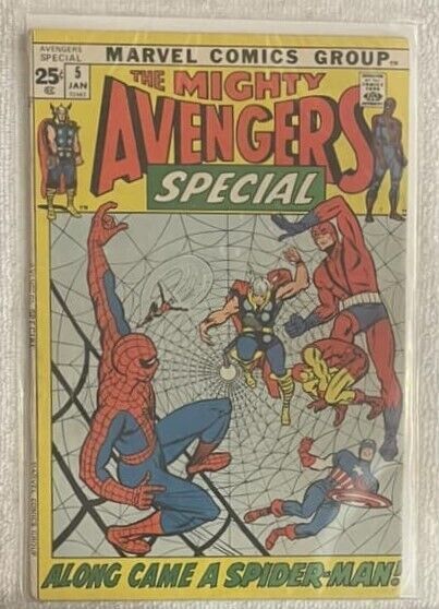 Avengers Annual #5 (RAW 8.0 - MARVEL 1971) Stan Lee. Jack Kirby. Spider Man