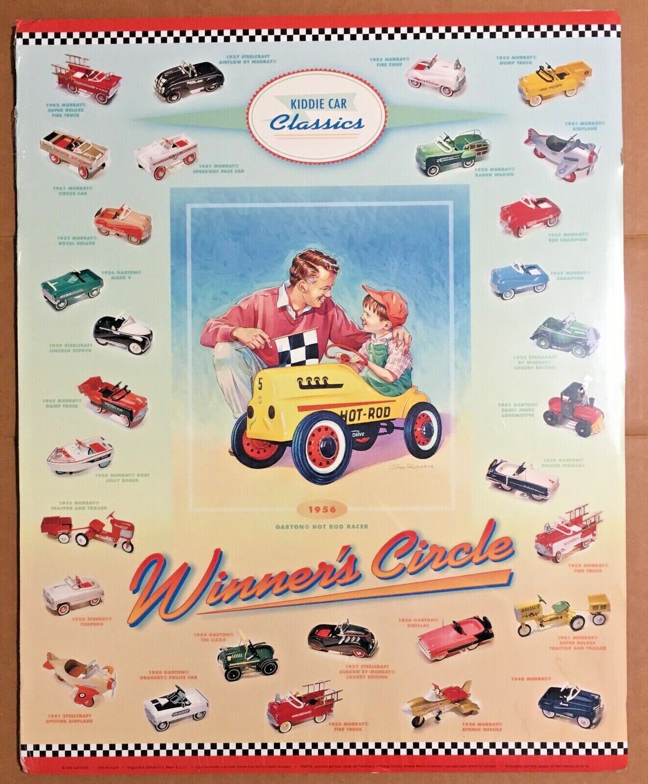 NOS 1995 Garton & Murray Kiddie Car Classics Pedal Car Advertising Poster 16x20