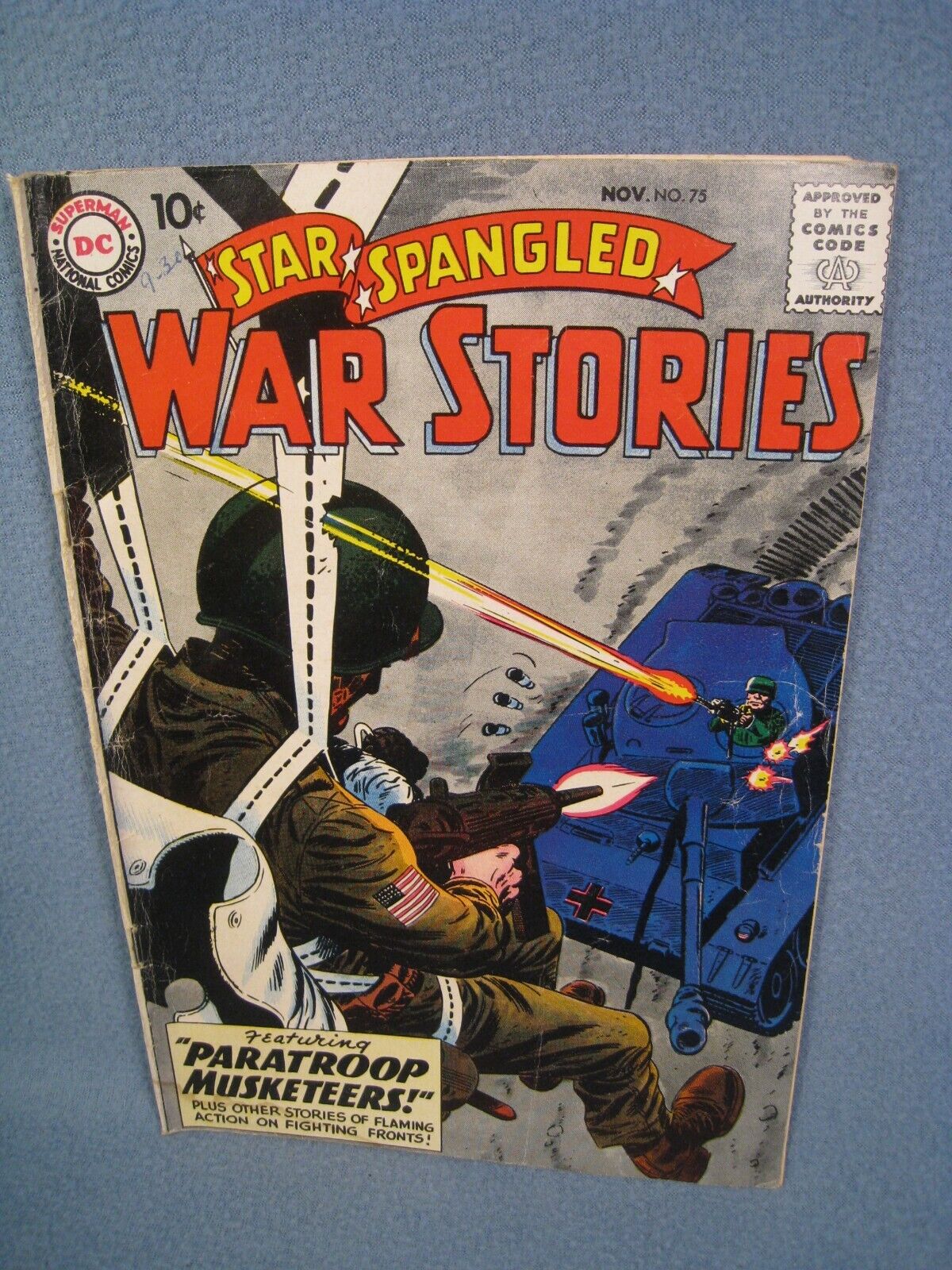 Vintage 1958 DC.10 Cent Star Spangled War Stories Comic No. 75