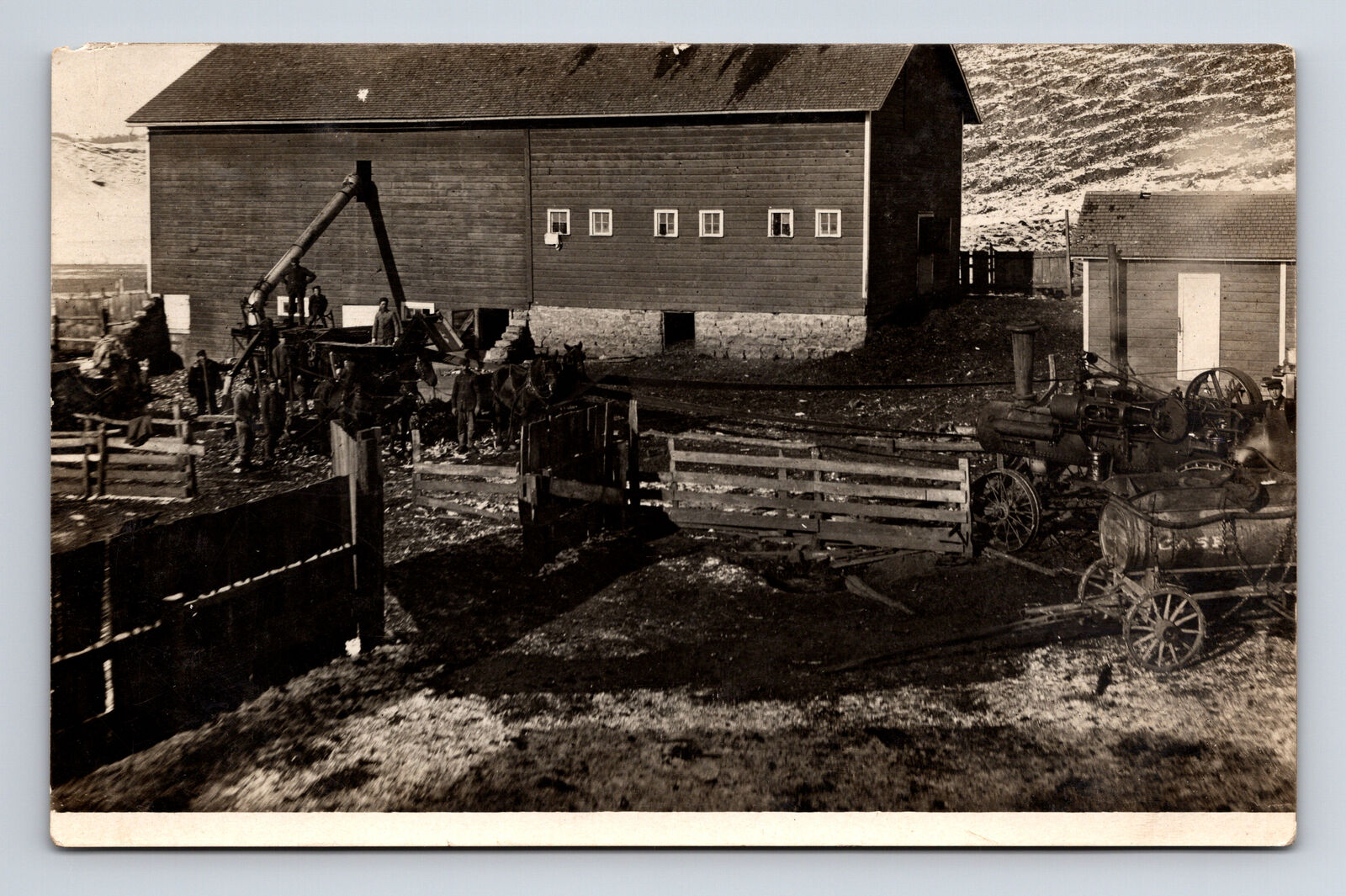 RPPC Delos Curtis Farm 1876 Case Steam Tractor Engine Lots of Equipment Farmers