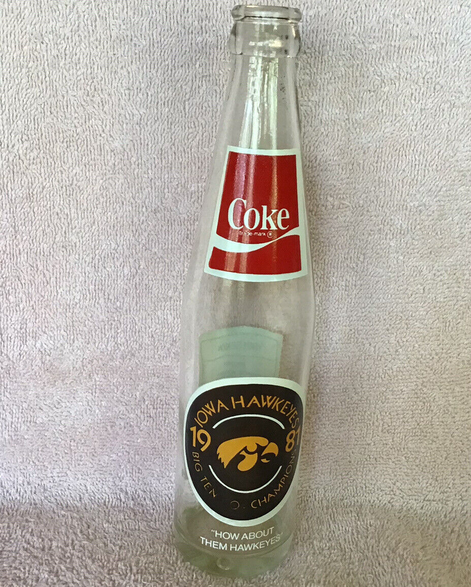 1981 Iowa Hawkeyes Big Ten Championship Souvineer Bottle From Coke