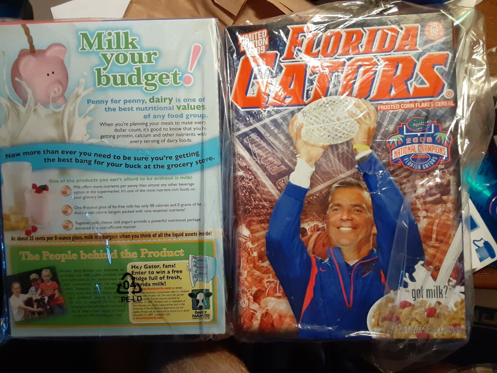 Rare 2009 Limited Edition Florida Gators National Championship Frosted Cereal