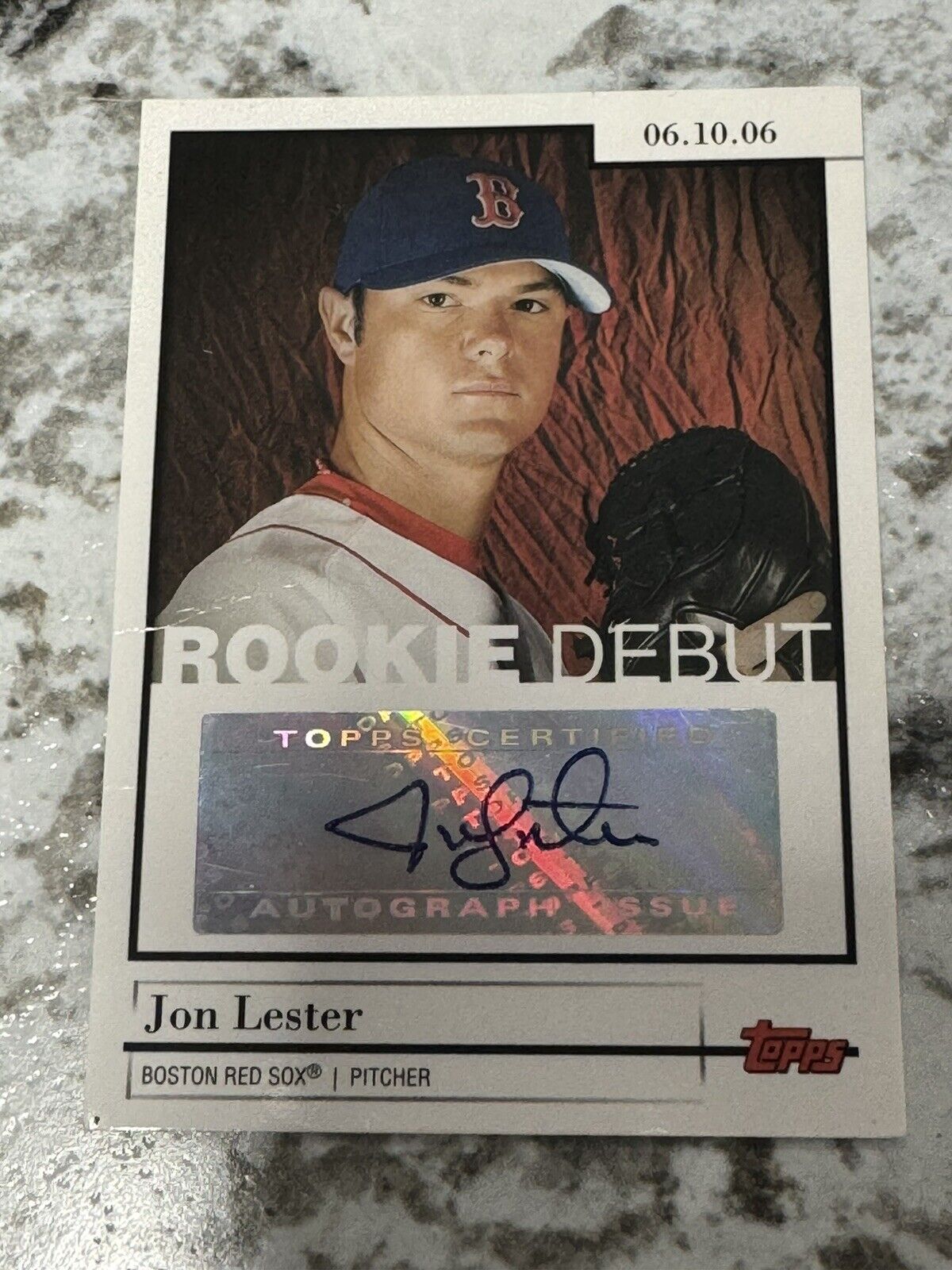 2006 Topps Update Rookie Debut Auto Jon Lester #DA-JL Rookie Auto RC Red Sox