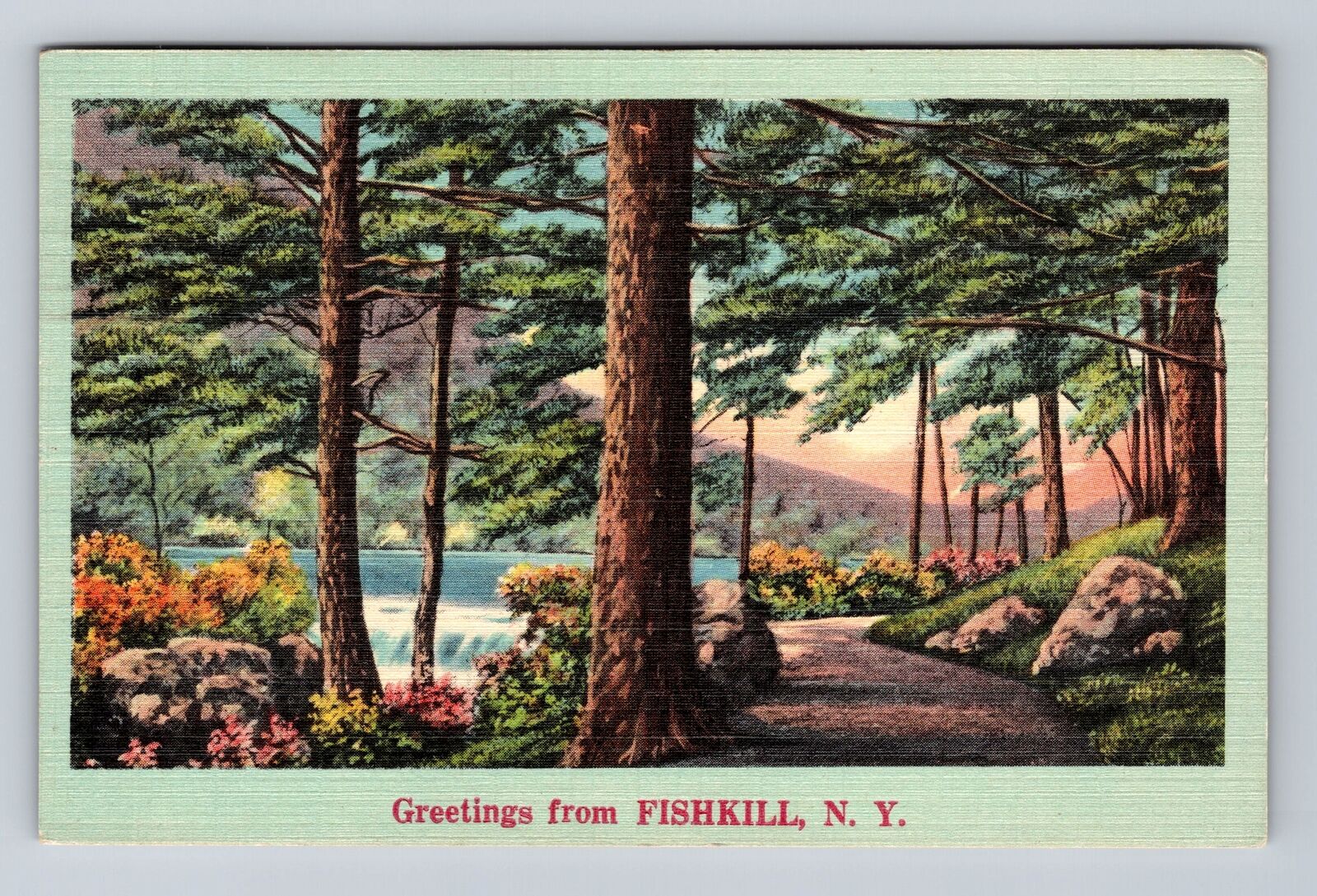 Fishkill NY-New York, Scenic Greetings, Antique Souvenir Vintage Postcard