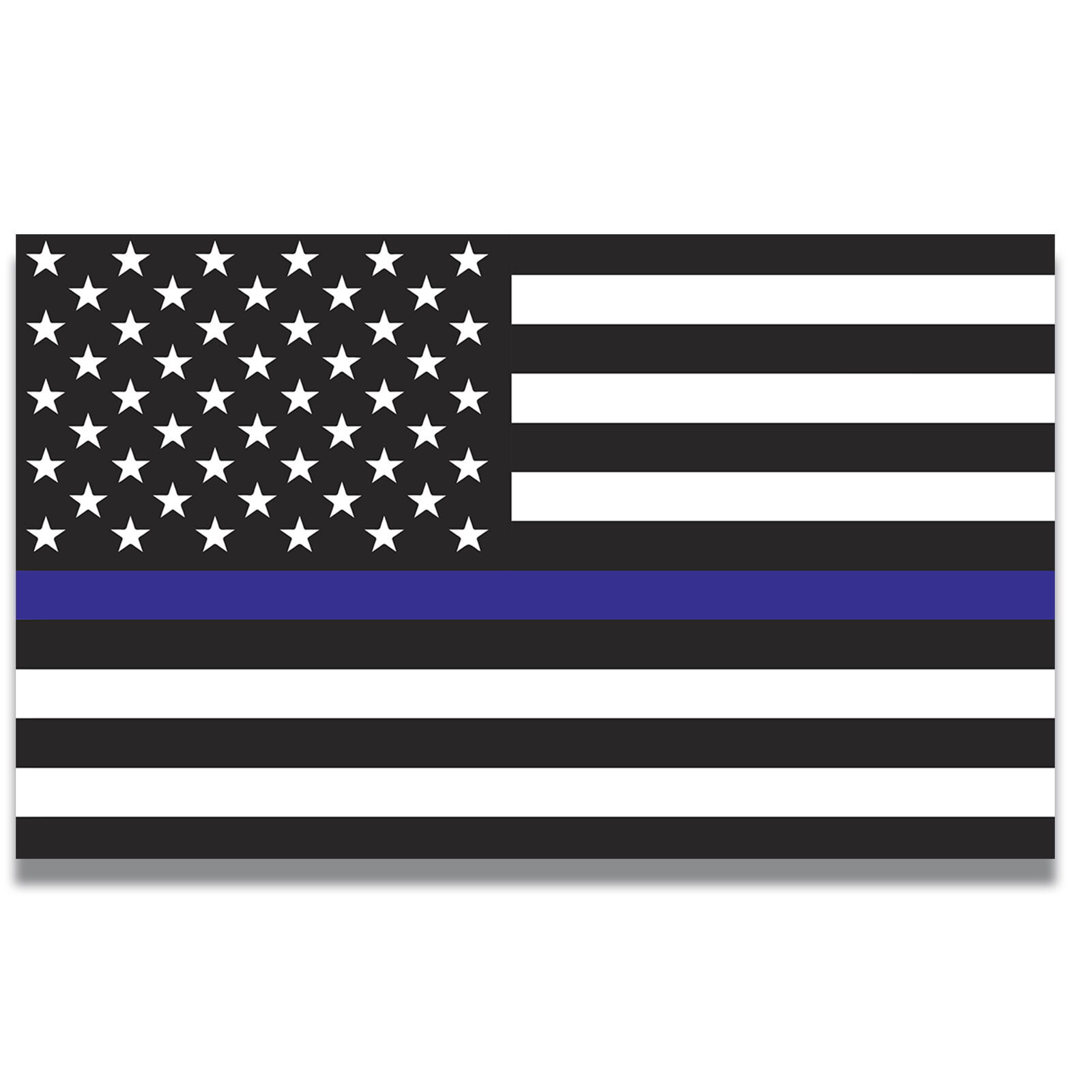 Thin Blue Line American Flag Magnet Decal, 5x8 Inches, Automotive Magnet Car