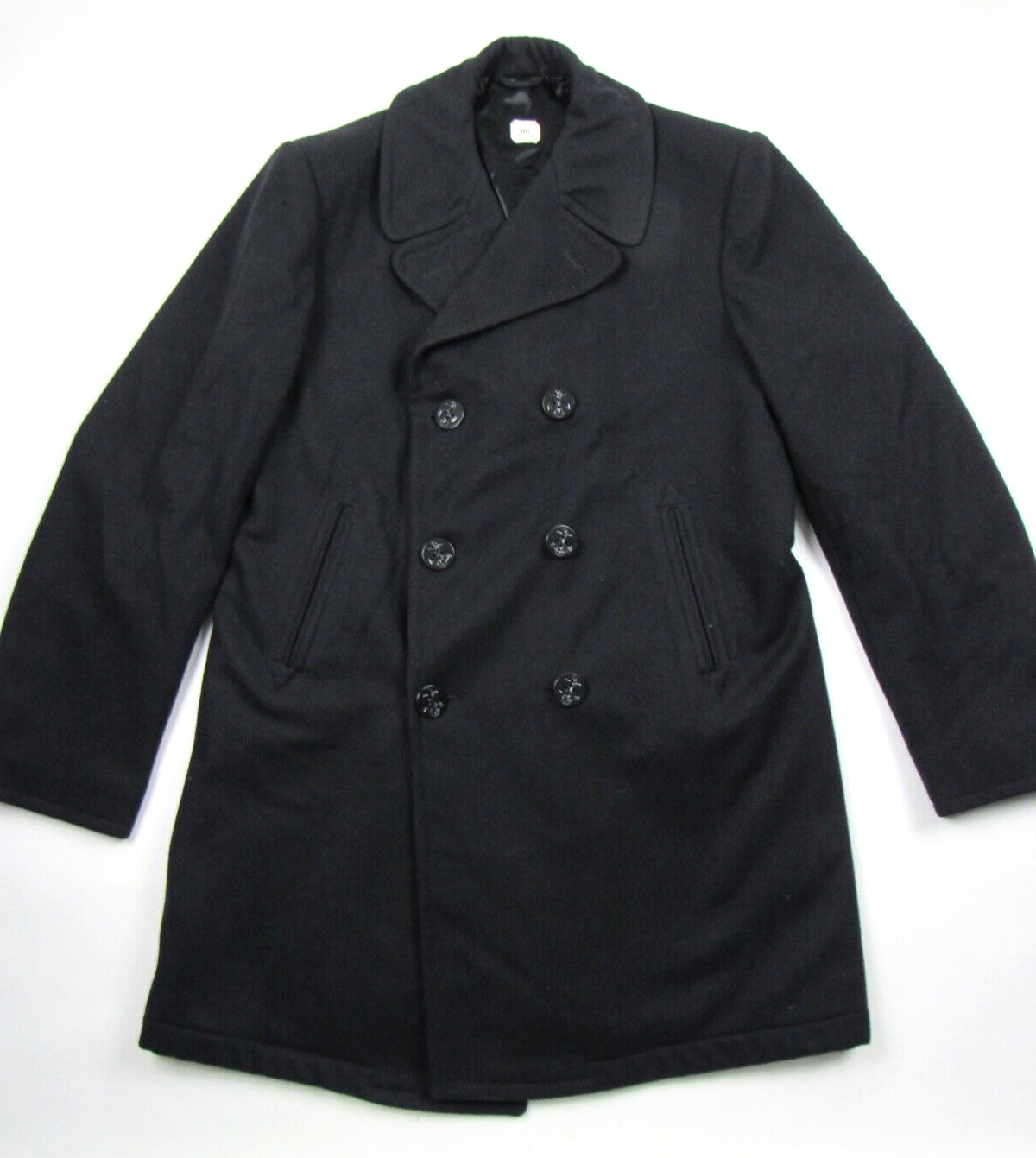 Vtg 1994 US Navy Issue Wool Peacoat Men's 44XL Double Breasted Overcoat Enlisted