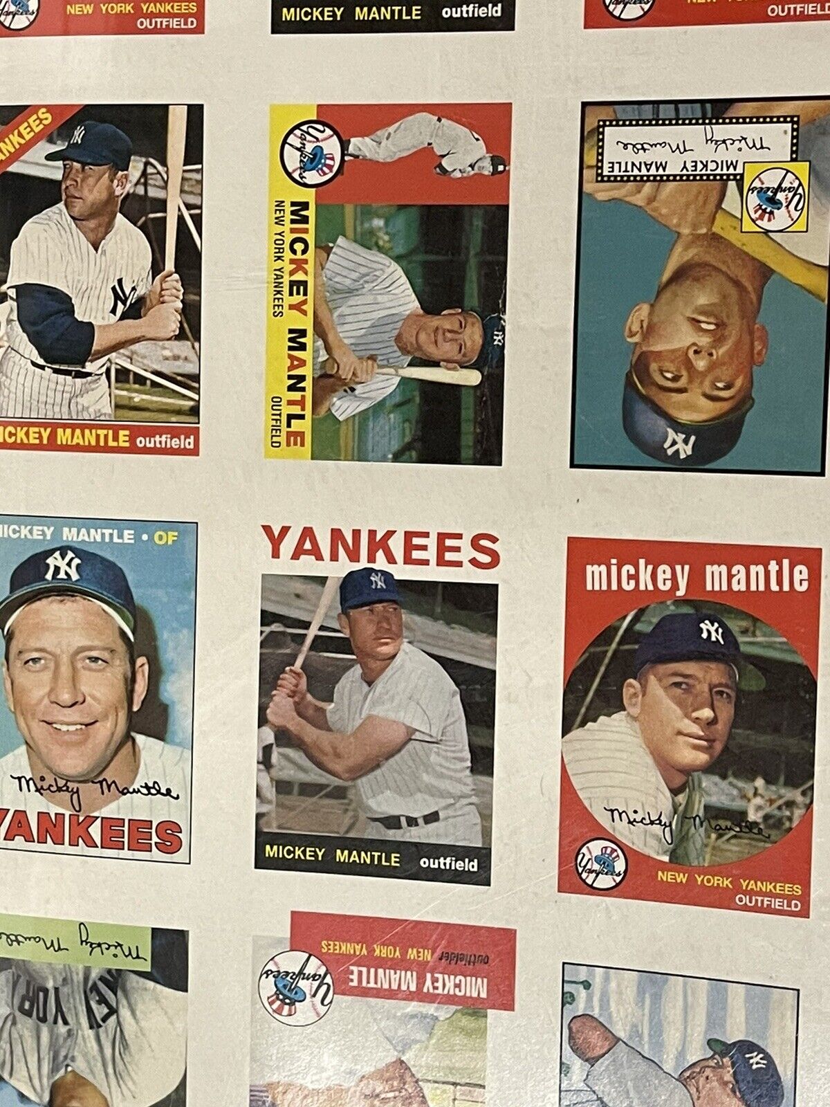 Mickey Mantle baseball Topps anniversary all Mantle insert cards uncut sheet