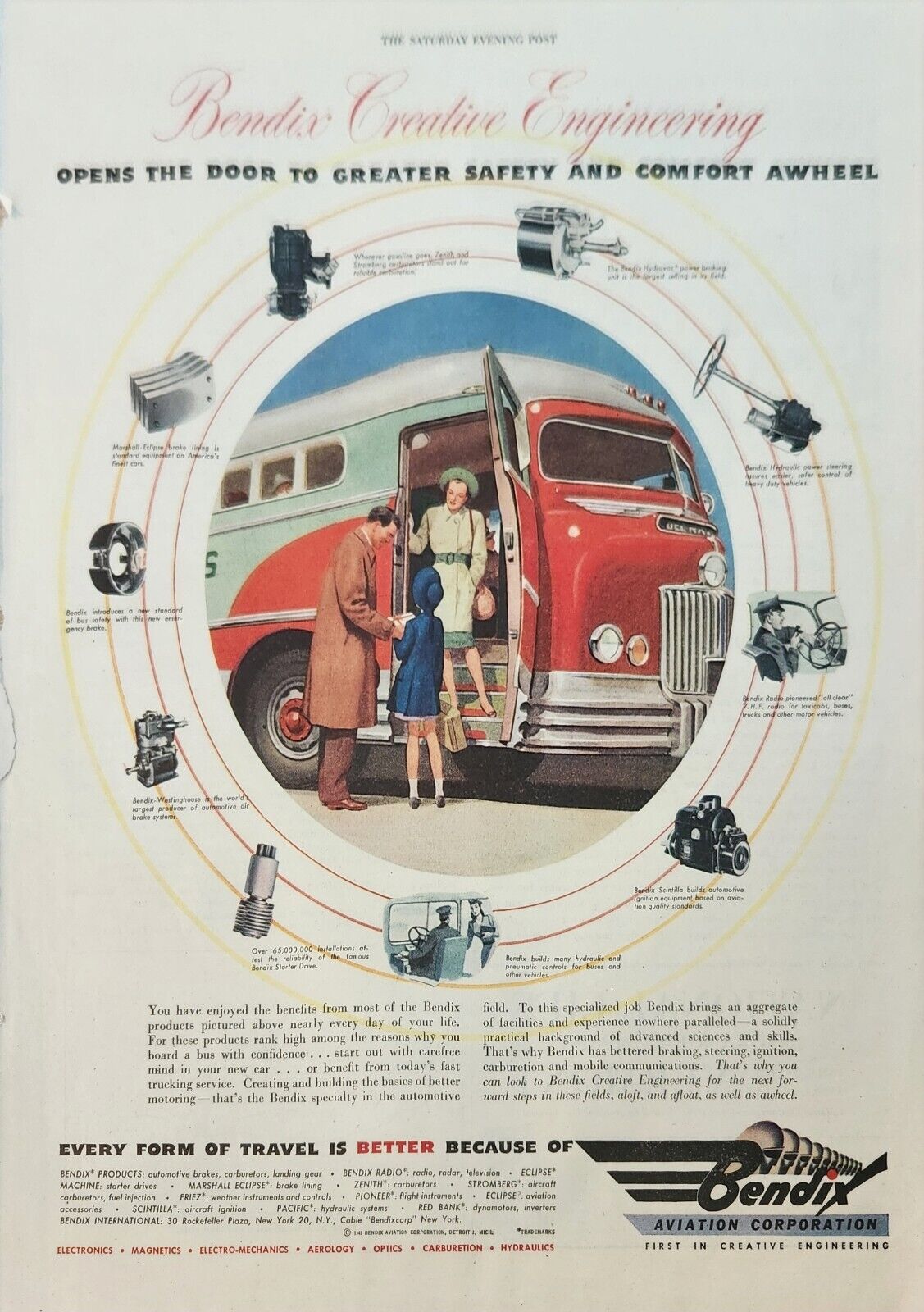1946 Bendix Aviation Corporation Vintage Ad creative Engineering