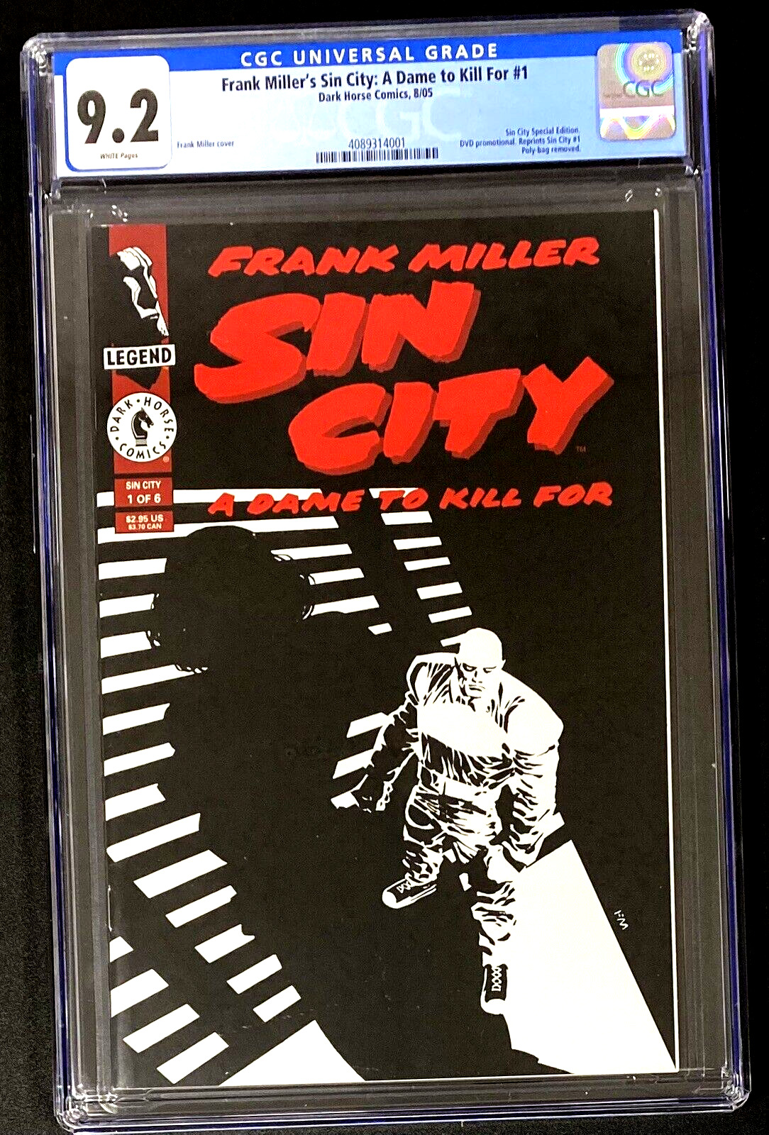 Sin City A Dame to Kill For #1 Frank Miller Cover Special Edition CGC 9.2 NM-