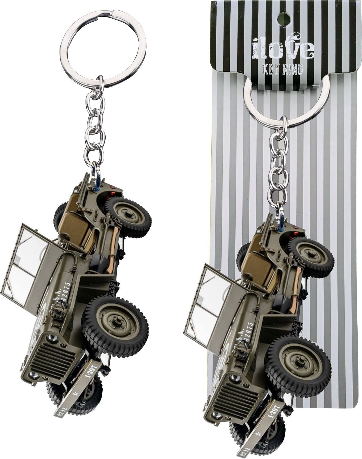 Keyring Miniature Willys MB JEEP USA Key Ring Automobile Gift