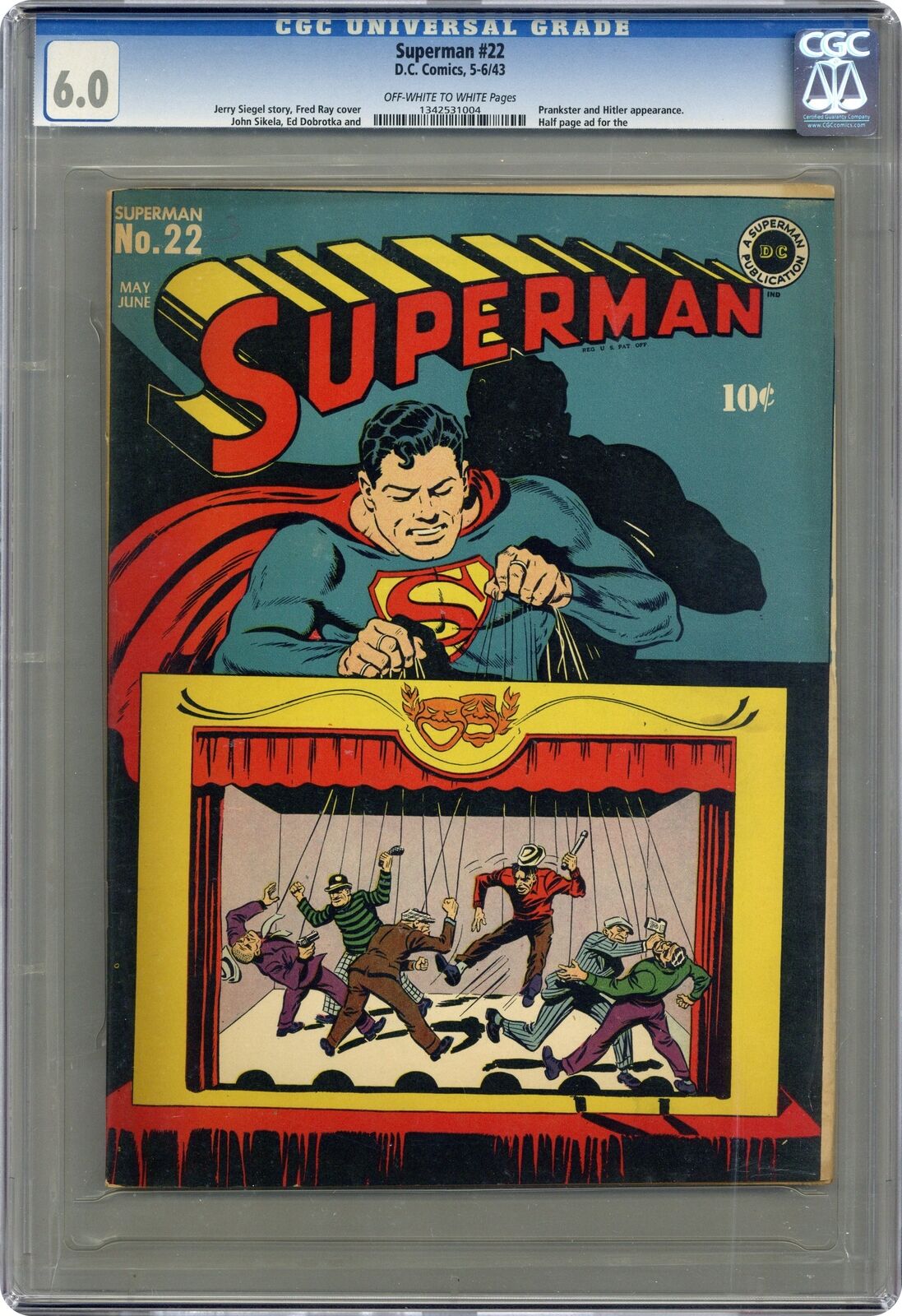 Superman #22 CGC 6.0 1943 1342531004