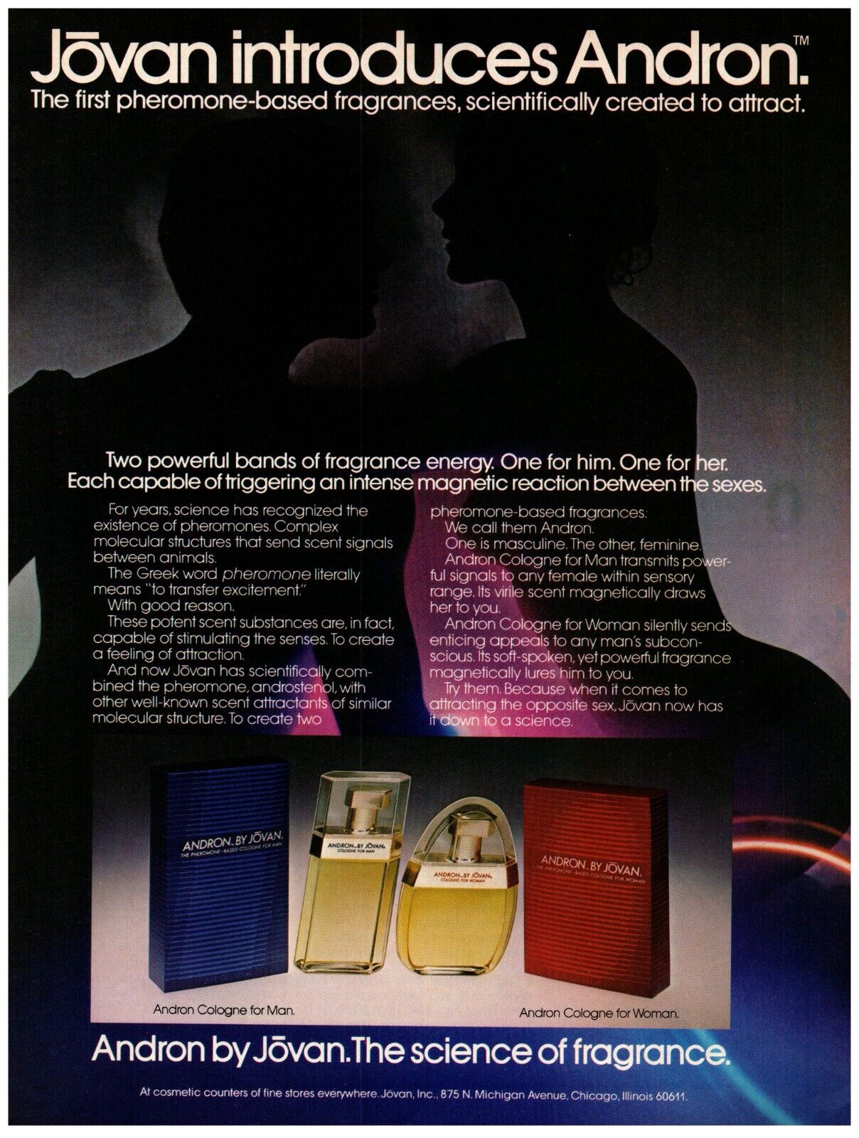 1981 Andron by Jovan Print Ad The Science Fragrance Pheromone Created to Attract