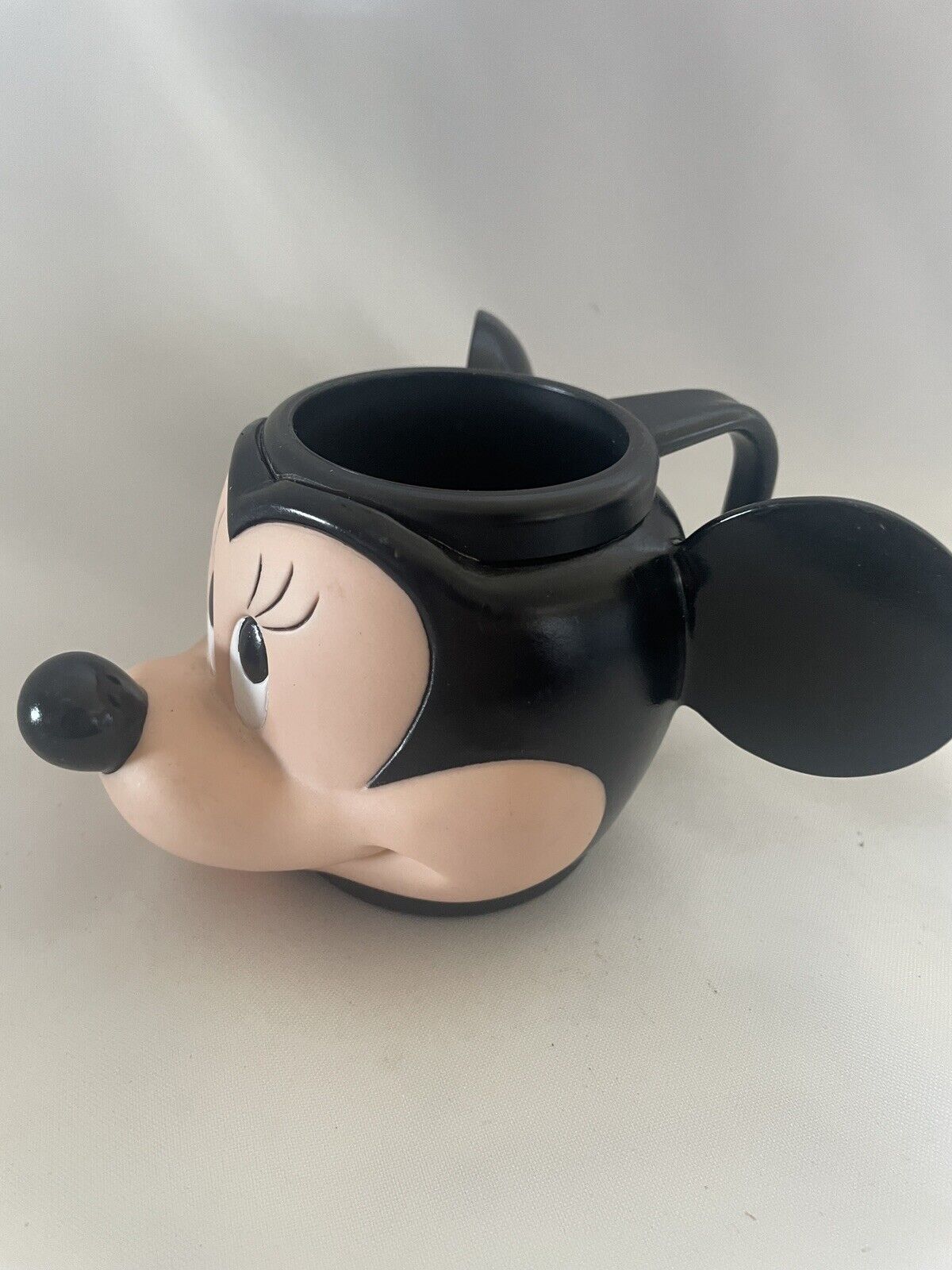 Vintage \'80 Applause Inc 3D Disney Mickey Mouse Head Face w Ears Plastic Cup Mug