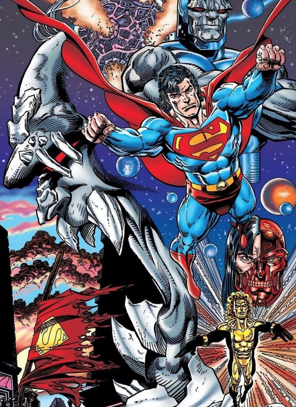 Superman/Doomsday Hunter/Prey Poster Art By Dan Jurgens Brett Breeding 1993 NEW