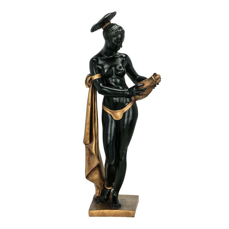 19th Cen French Antique Replica African Negresse Water Maiden of the Nile Statue