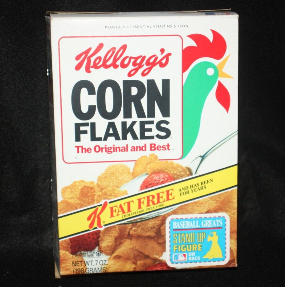 Vintage Kellogg's Corn Flakes Cereal Box MLB Baseball Bob Gibson 1990s 1992 Prop