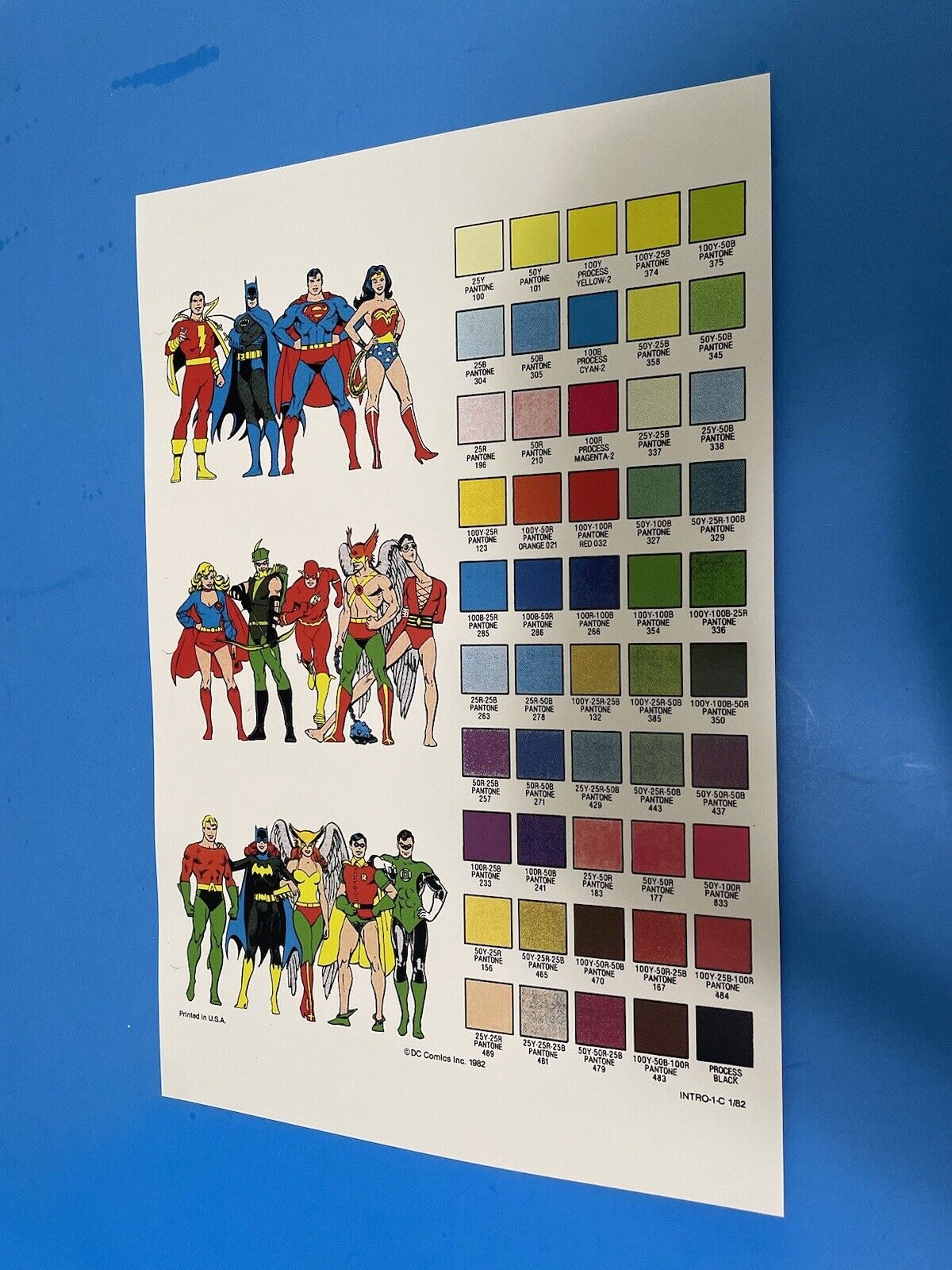 DC COMICS SUPER POWERS JUSTICE LEAGUE COLOR CHART POSTER PIN UP BRAND NEW.