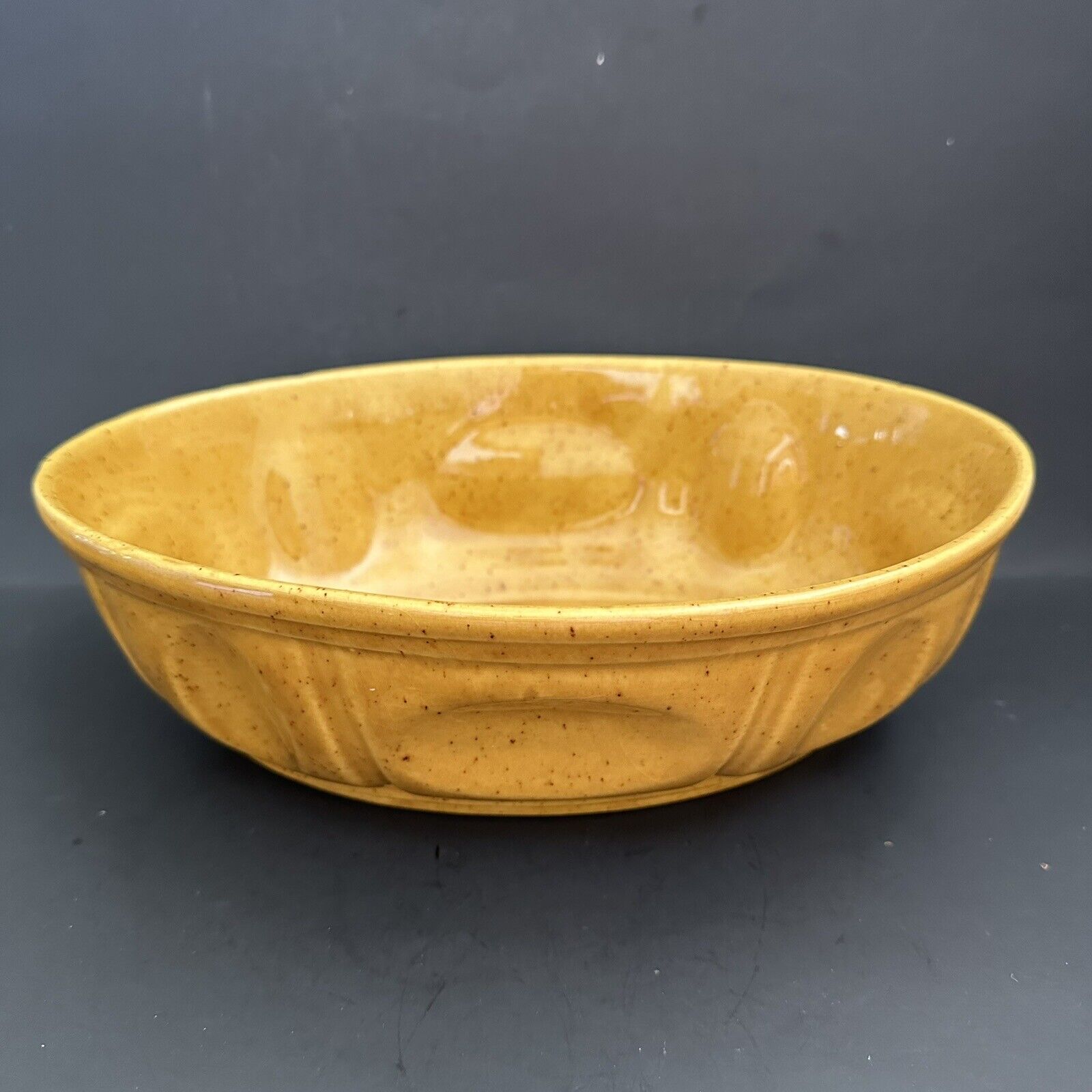 Vtg Haeger Pottery Brown Gold Butterscotch Oval Bowl Planter 3929 USA MCM 10\