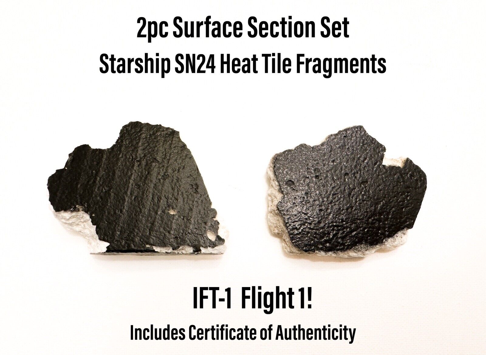 SpaceX Starship SN24 S24 Large Heat Shield Thermal Tile Sections - 2X Surface