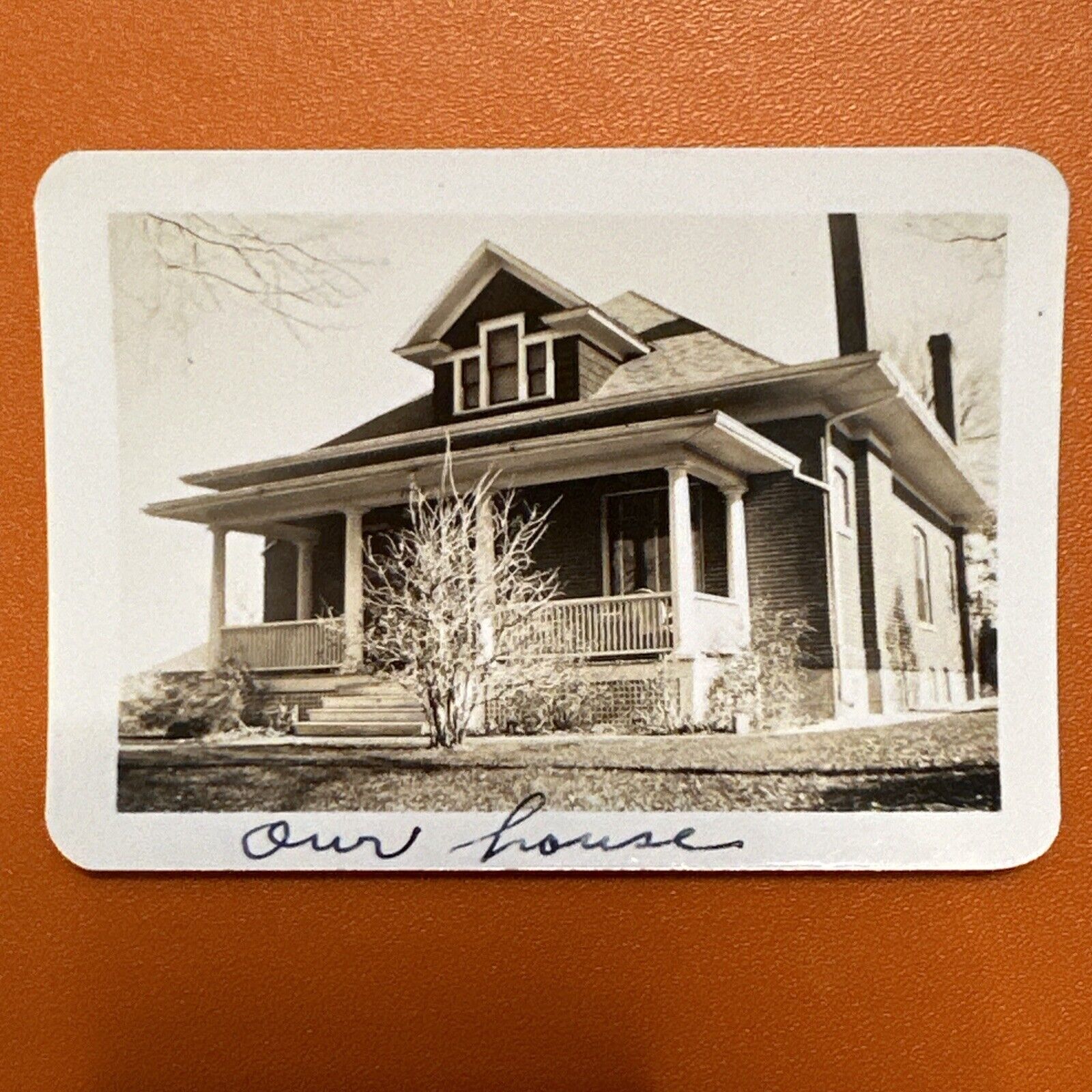 “Our Home” VINTAGE PHOTO 1940 Original Snapshot Sweet American House
