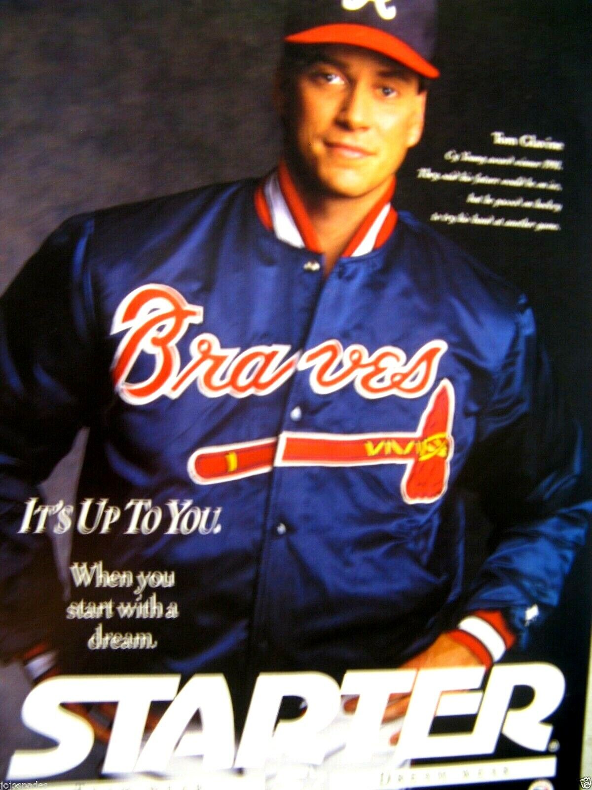 Tom Glavine Atlanta Braves-1993 Starter Original Print Ad 8.5 x 11\