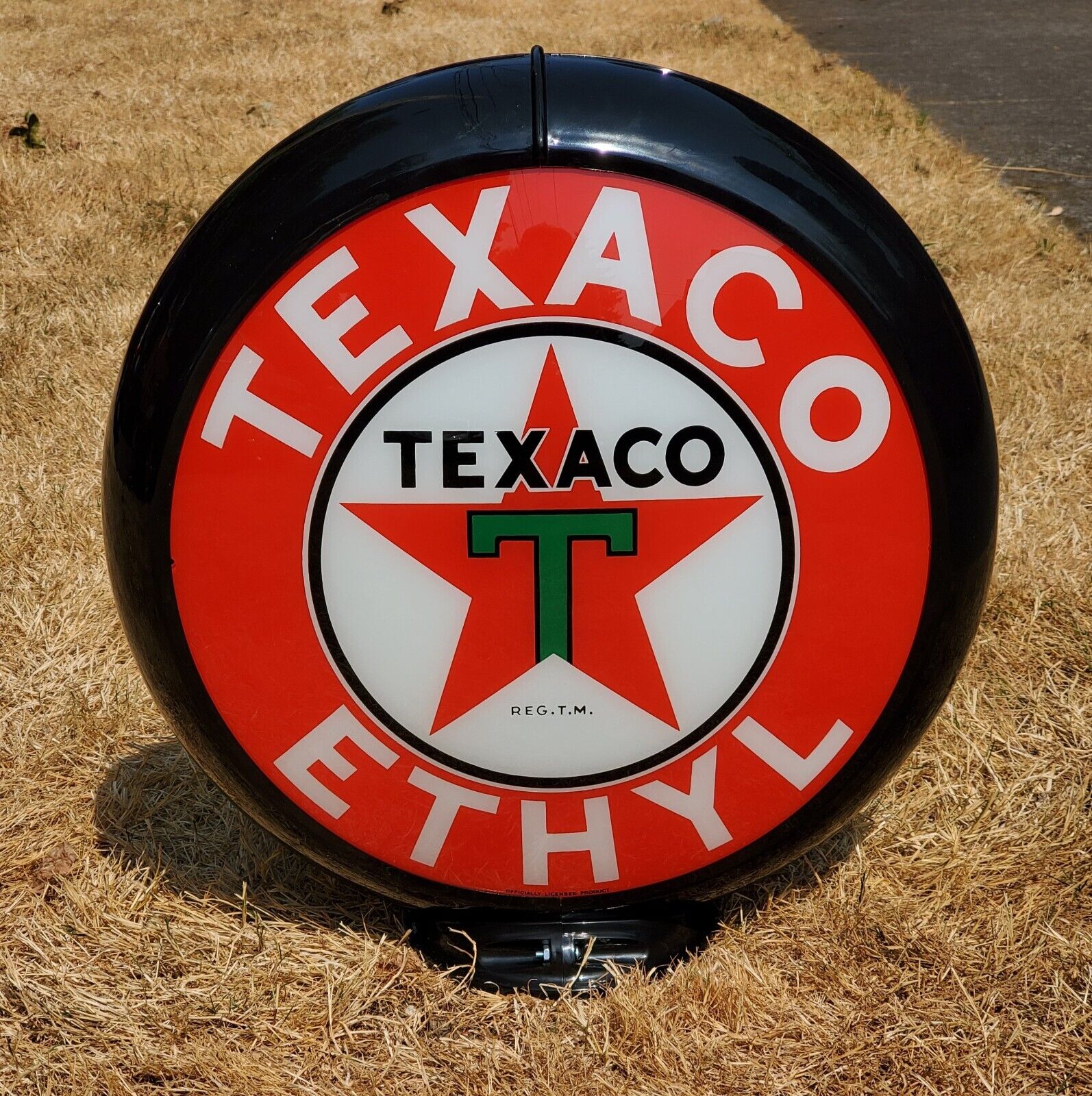 TEXACO ETHYL Gas Pump Globe 13.5 inch mancave rat rod hot rod garage décor