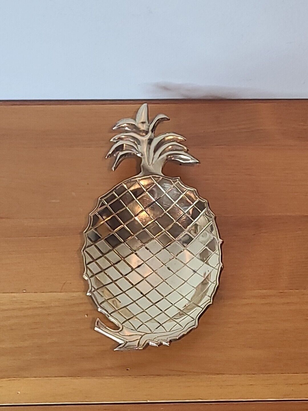 Unique Brass Pineapple Catchall Abstract Metal Art Vintage Trinket Table Decor