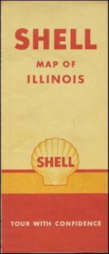 1946 SHELL OIL CO Road Map ILLINOIS Route 66 Springfield Peoria Rockford Chicago
