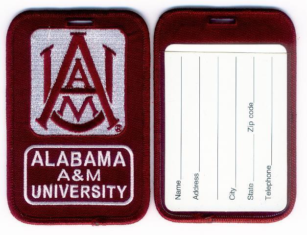 ALABAMA A&M UNIVERSITY Luggage ID Tags (Set of 2) Embroidered AAMU - HBCU